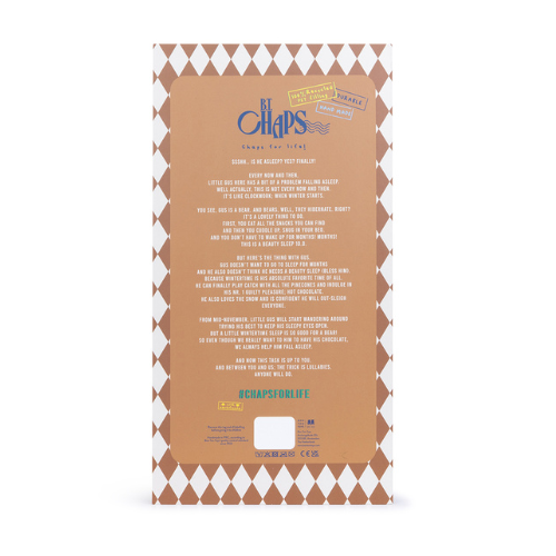 Gus the bear in a gift box