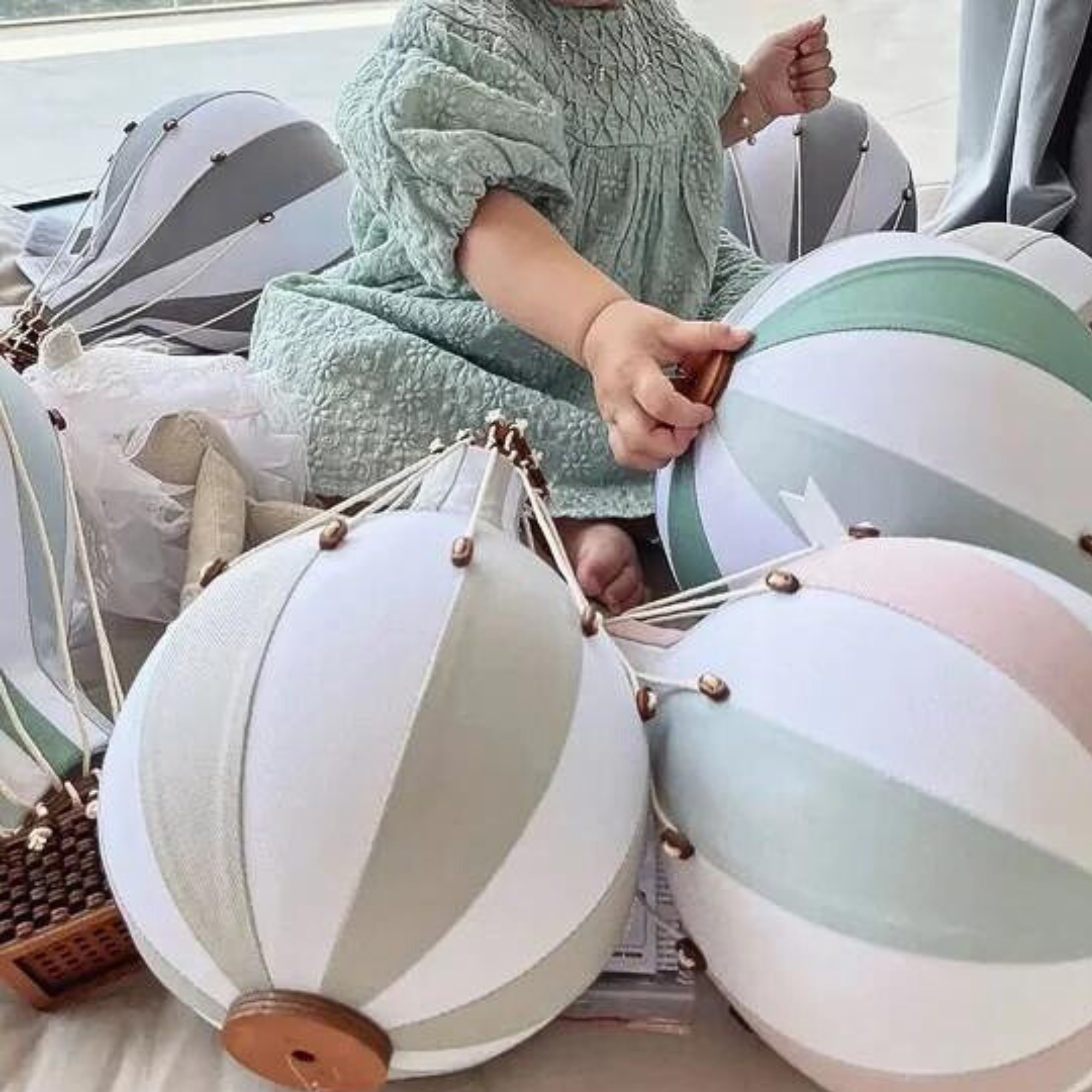 Super Balloon oro balionas - Sage | Blush pink