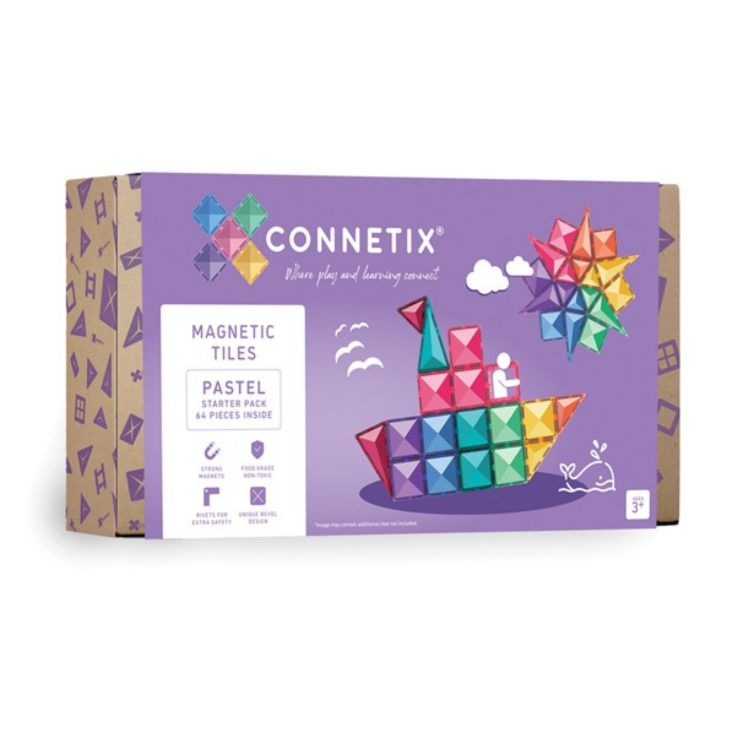 64-piece magnetic constructor - Pastel Starter Pack