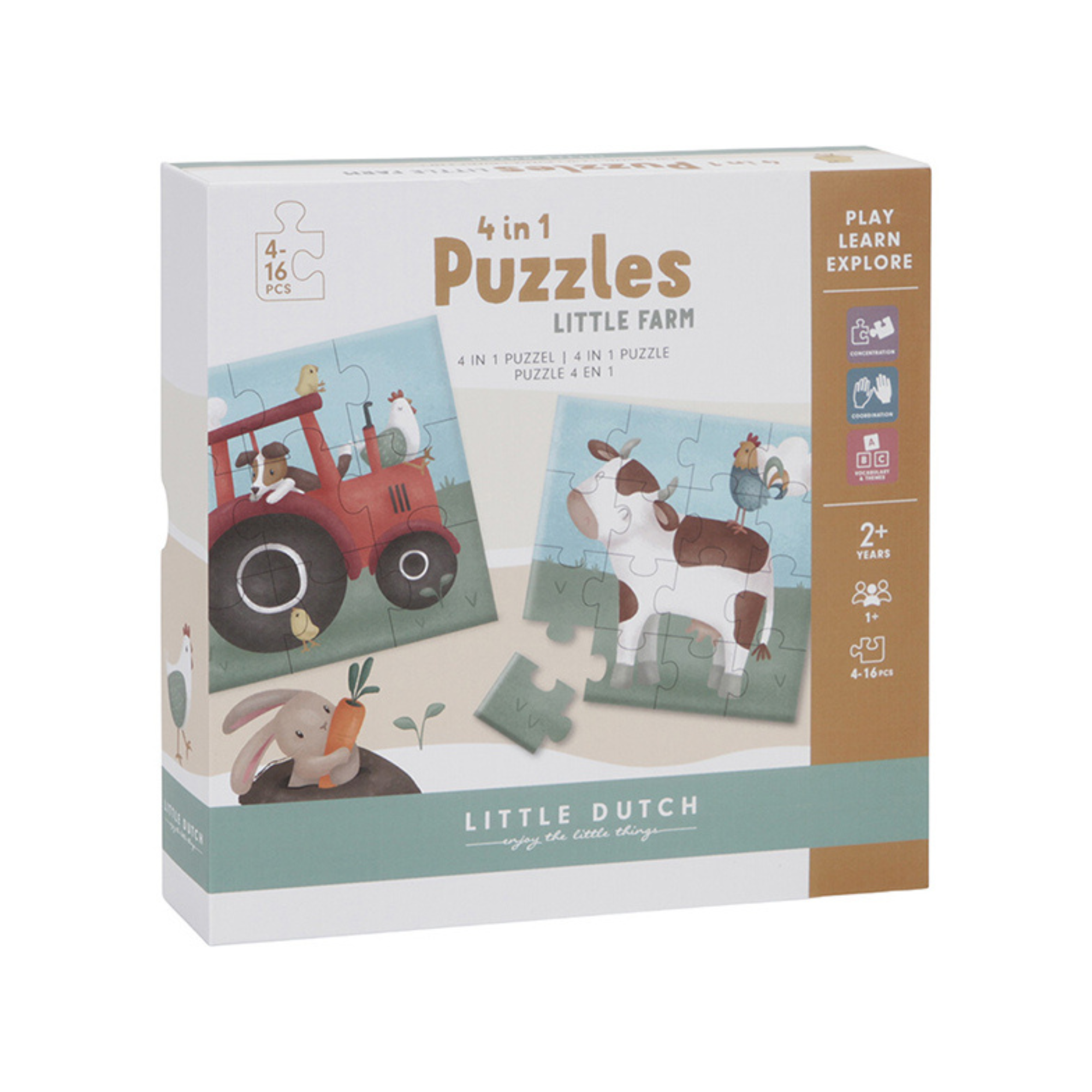 Dėlionė 4 in 1 Little Farm