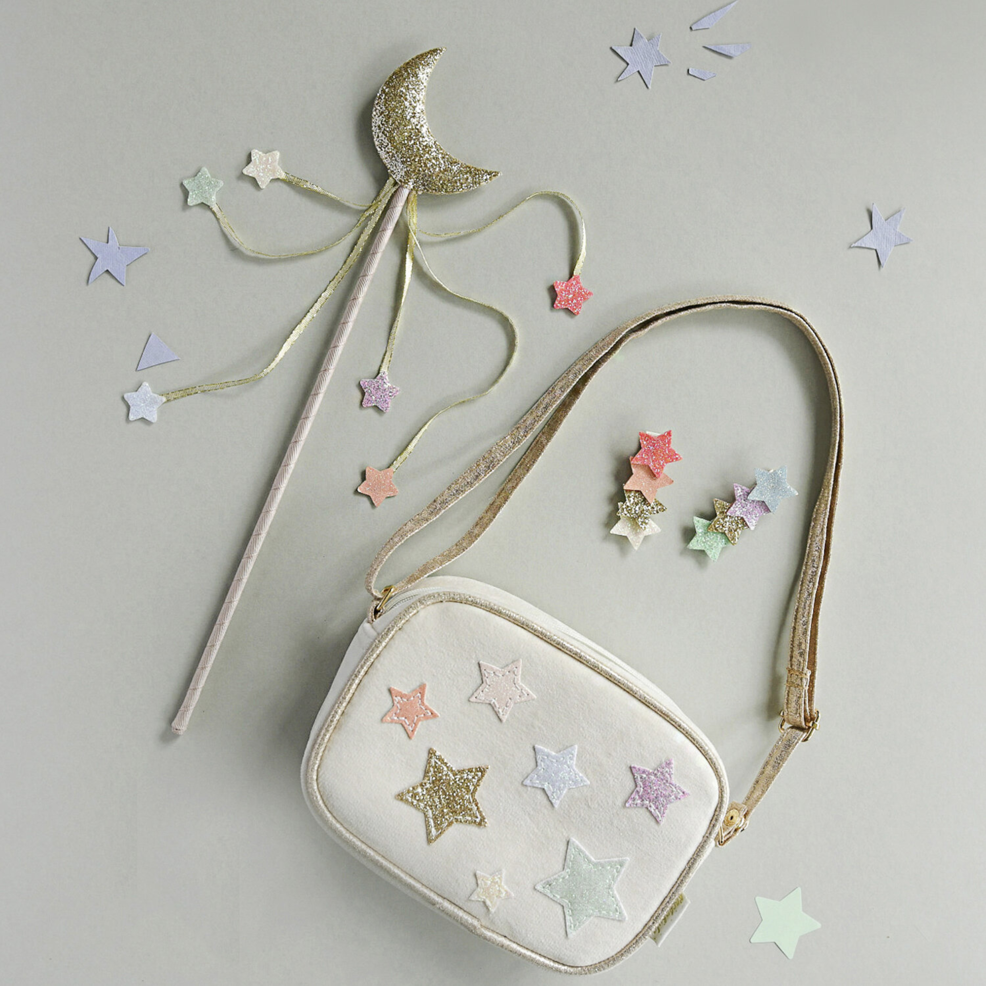 Hair clips - Rainbow Shimmer Star