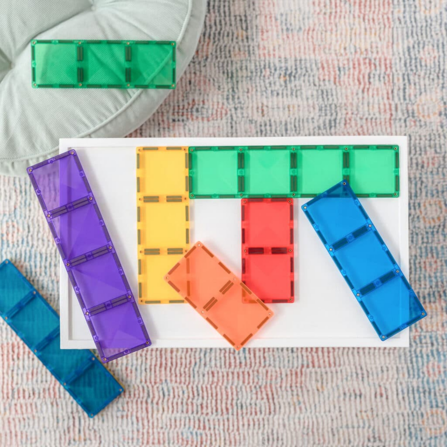 18-piece magnetic constructor - Rainbow Rectangle