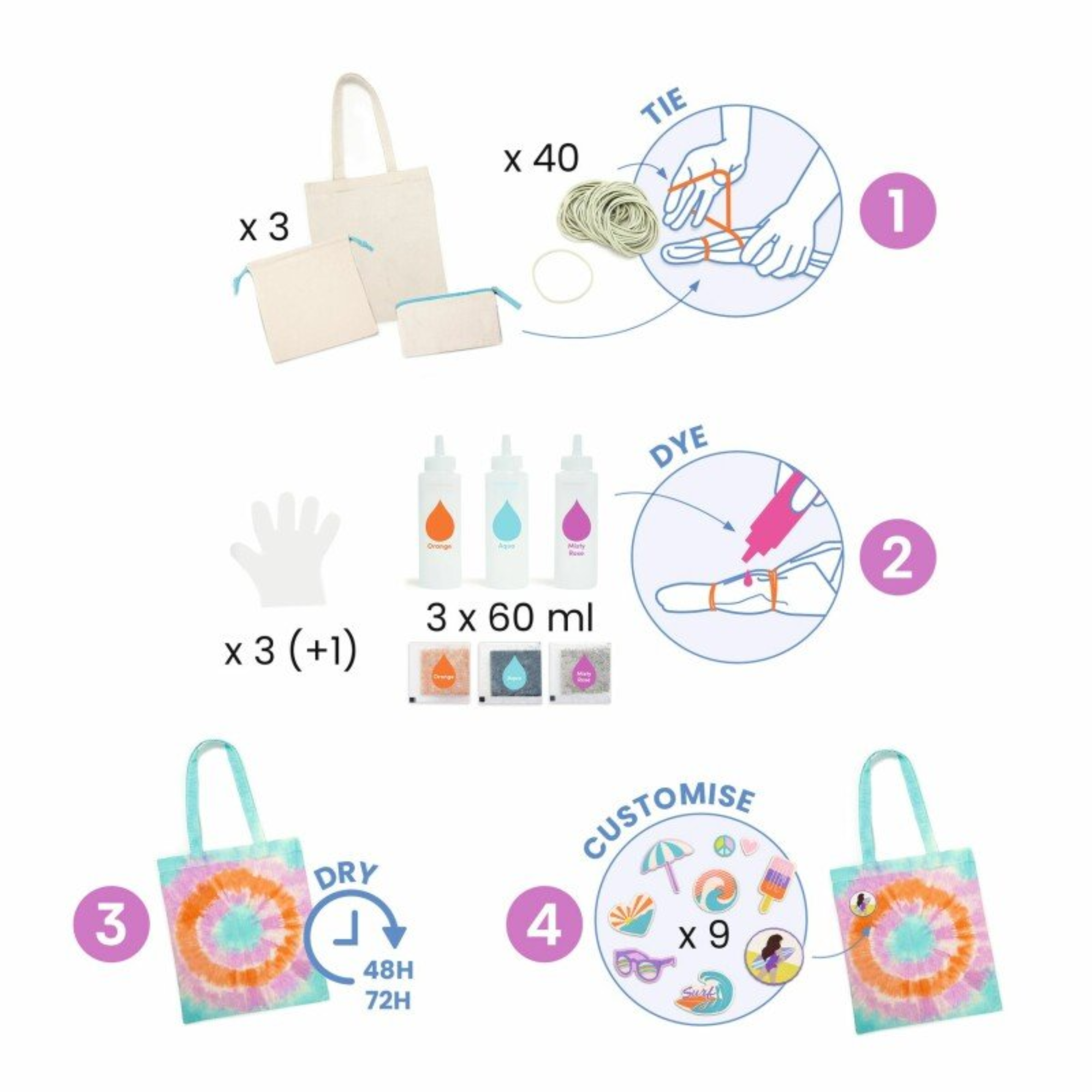 Pasidaryk pats - Tie-Dye Kit - Sunshine camp