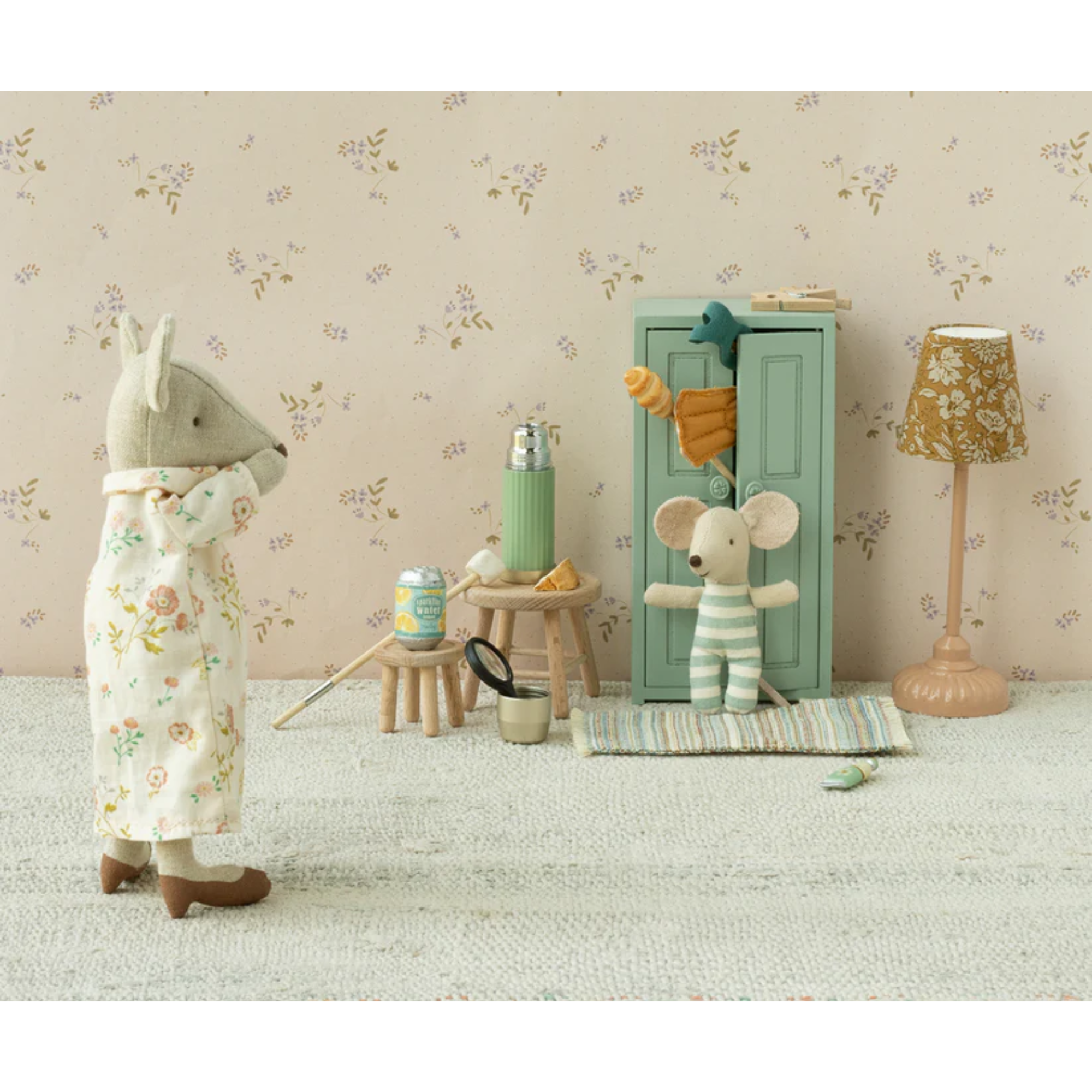 Mini wooden wardrobe Soft Blue