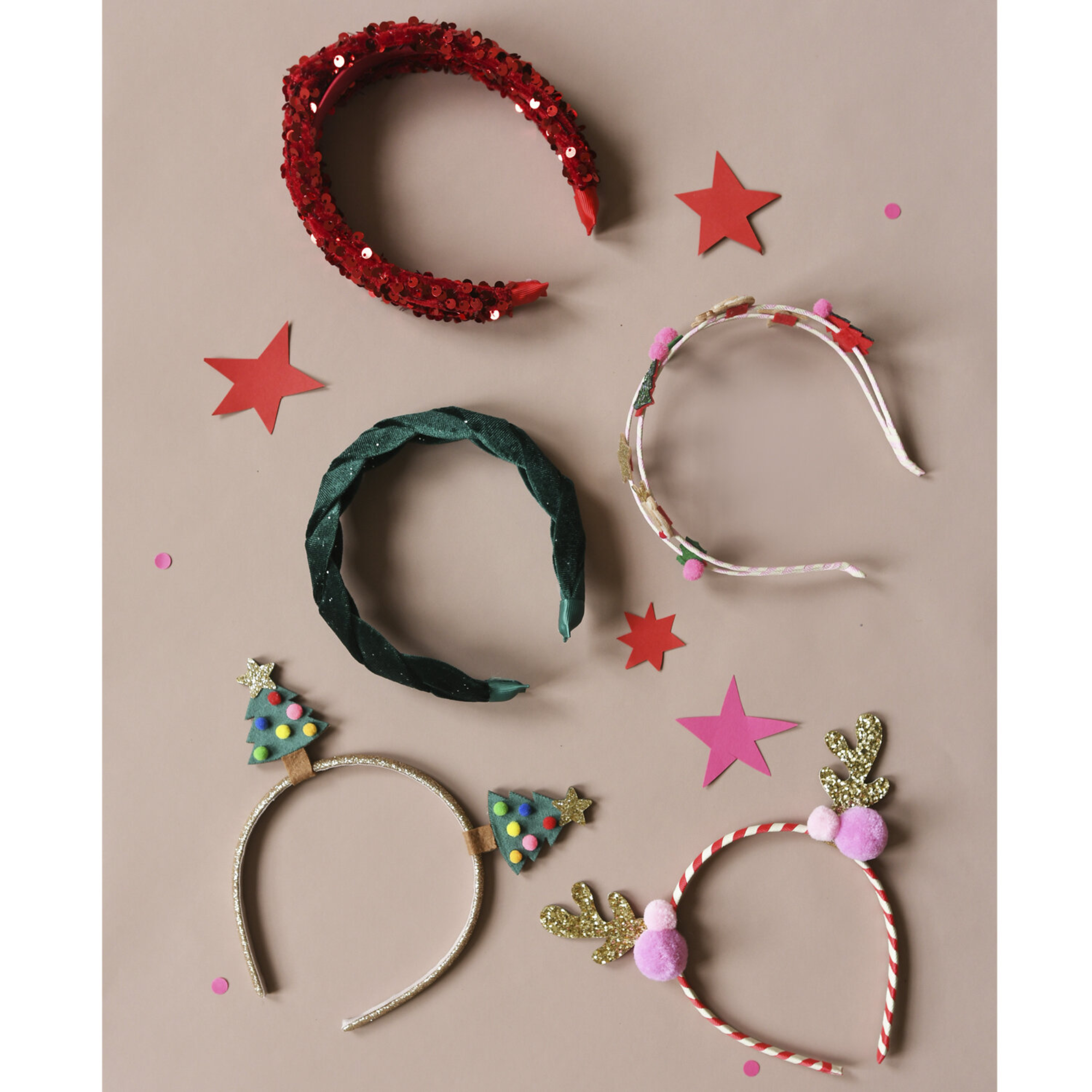 Hair bow - Velvet Christmas Tree