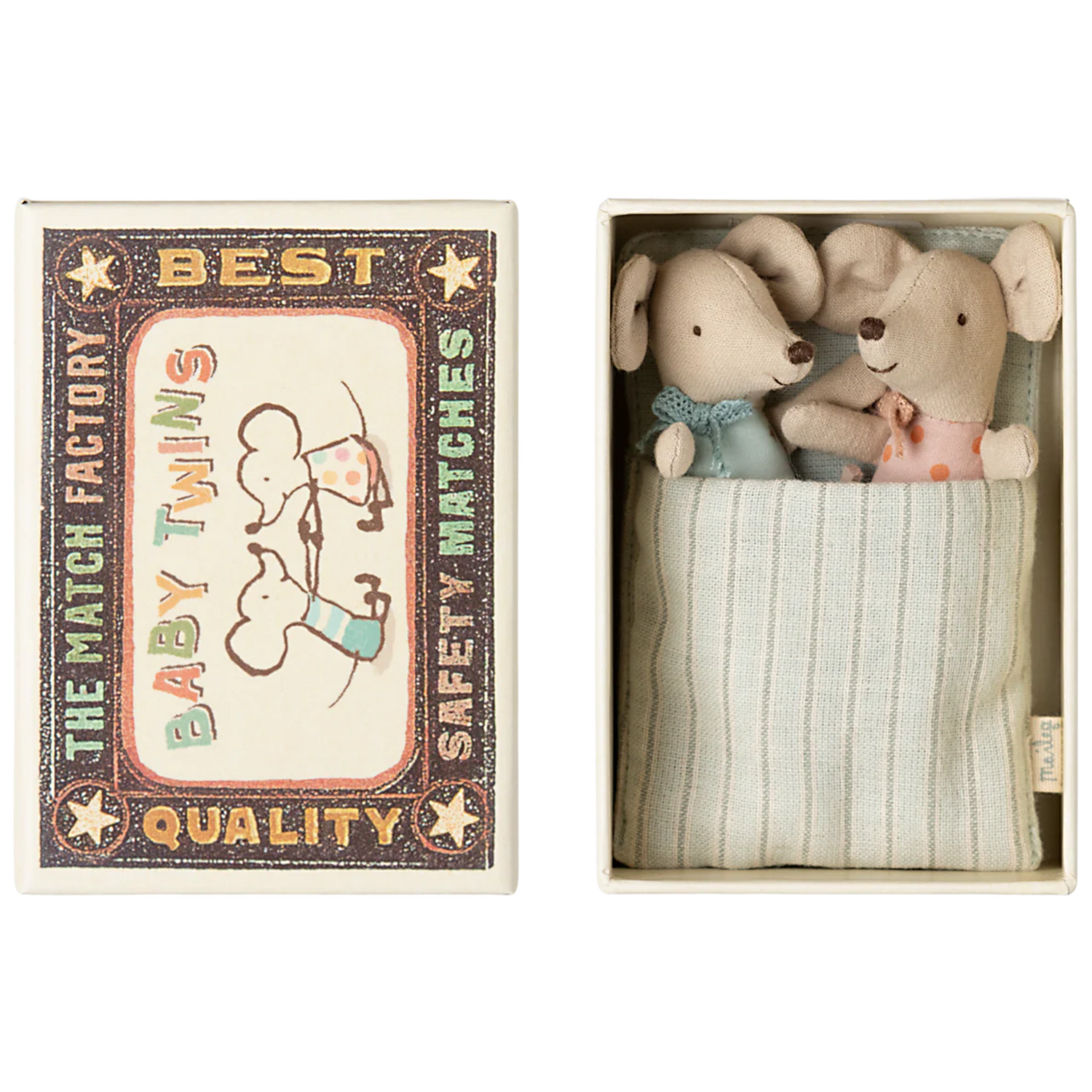 Maileg Mice twins in a matchbox