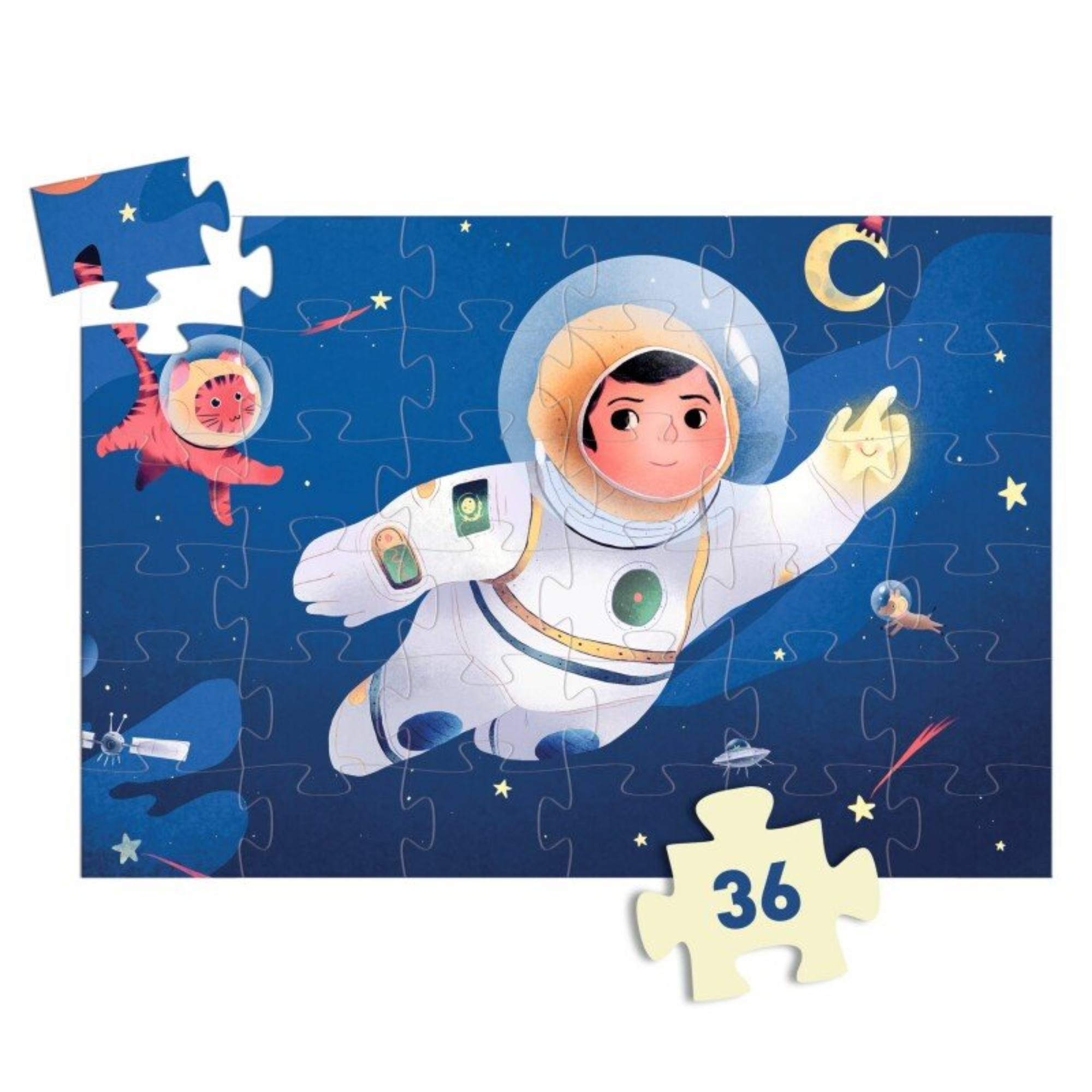 Siluetų dėlionė - Astronautas mėnulyje