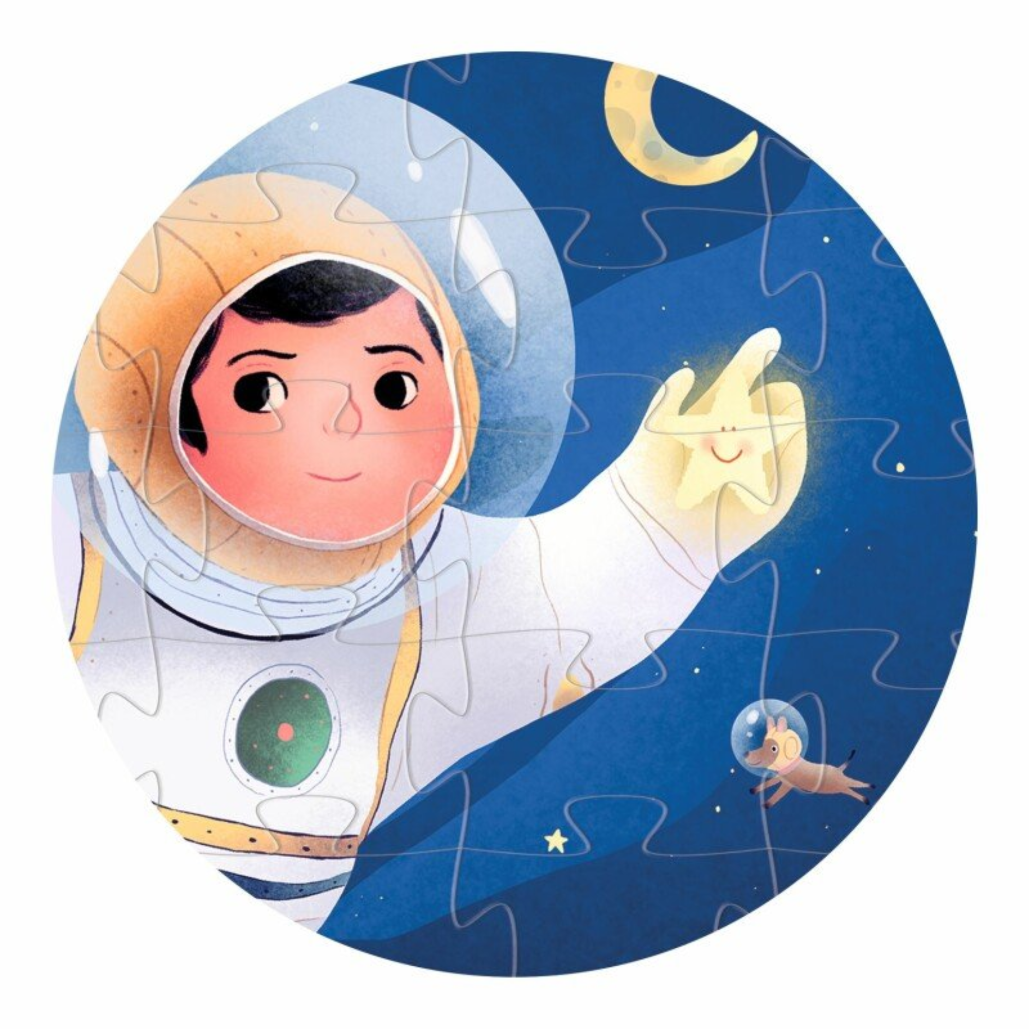 Siluetų dėlionė - Astronautas mėnulyje