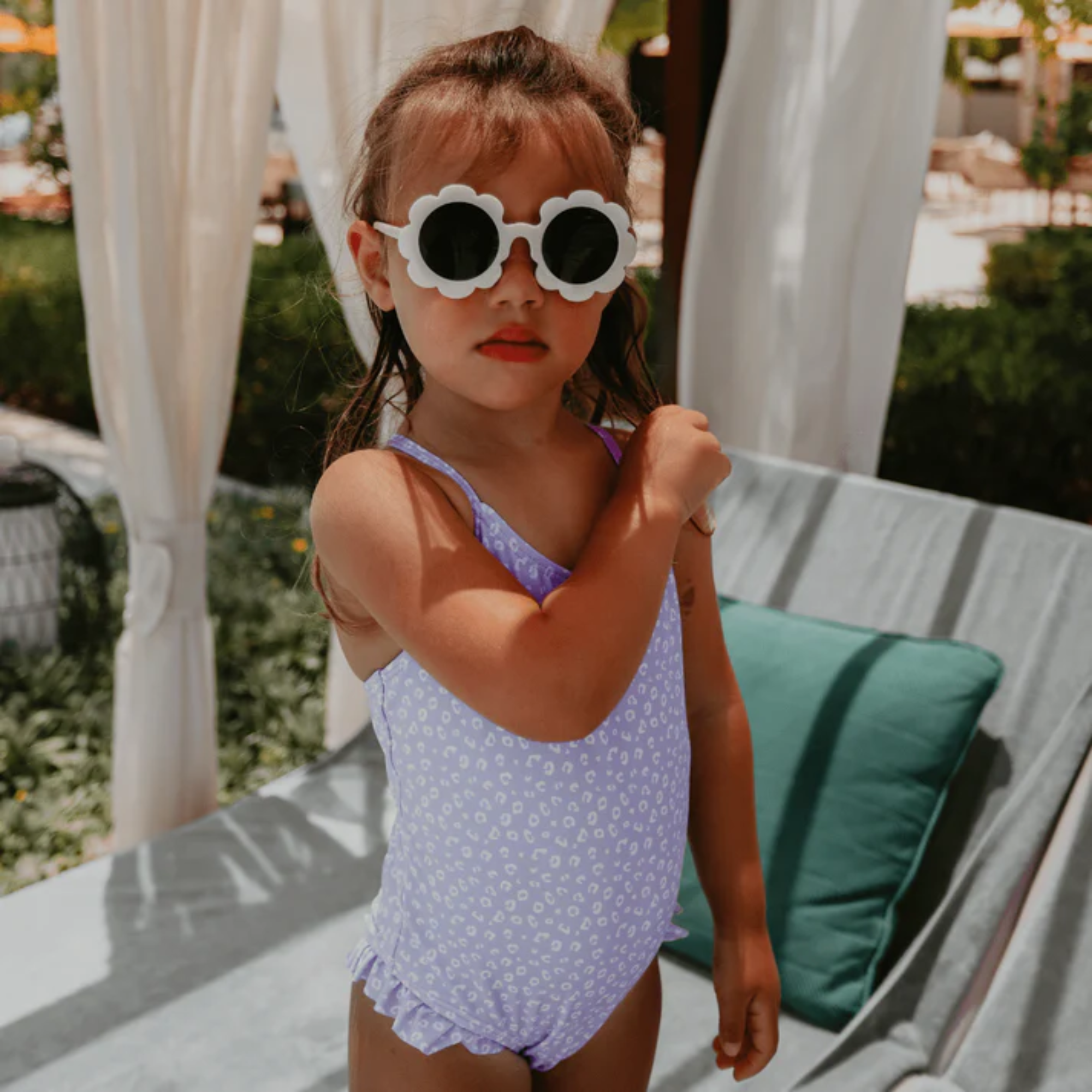 One-piece swimsuit - Leopard Lila
