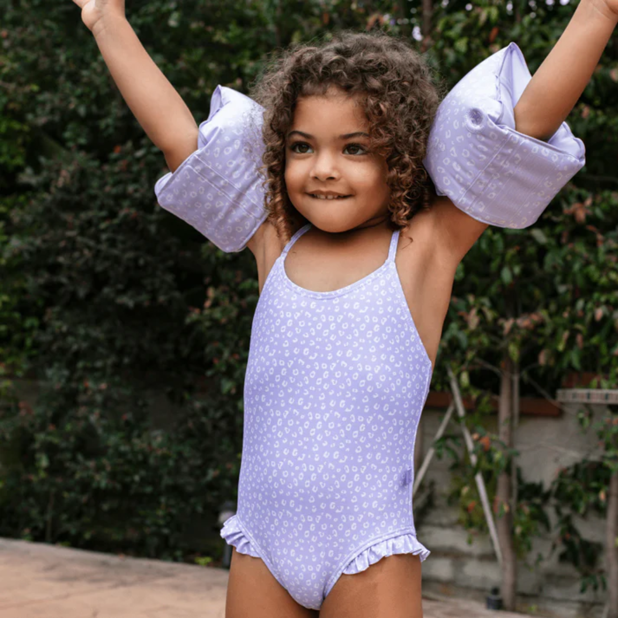 One-piece swimsuit - Leopard Lila