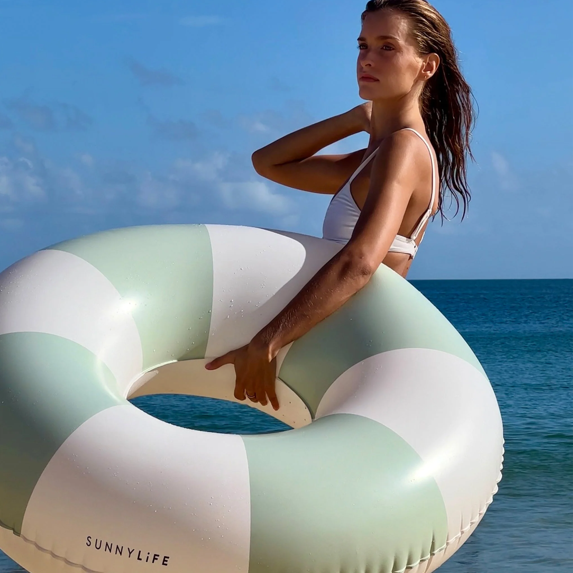 Inflatable Wheel - Soft Olive Stripe