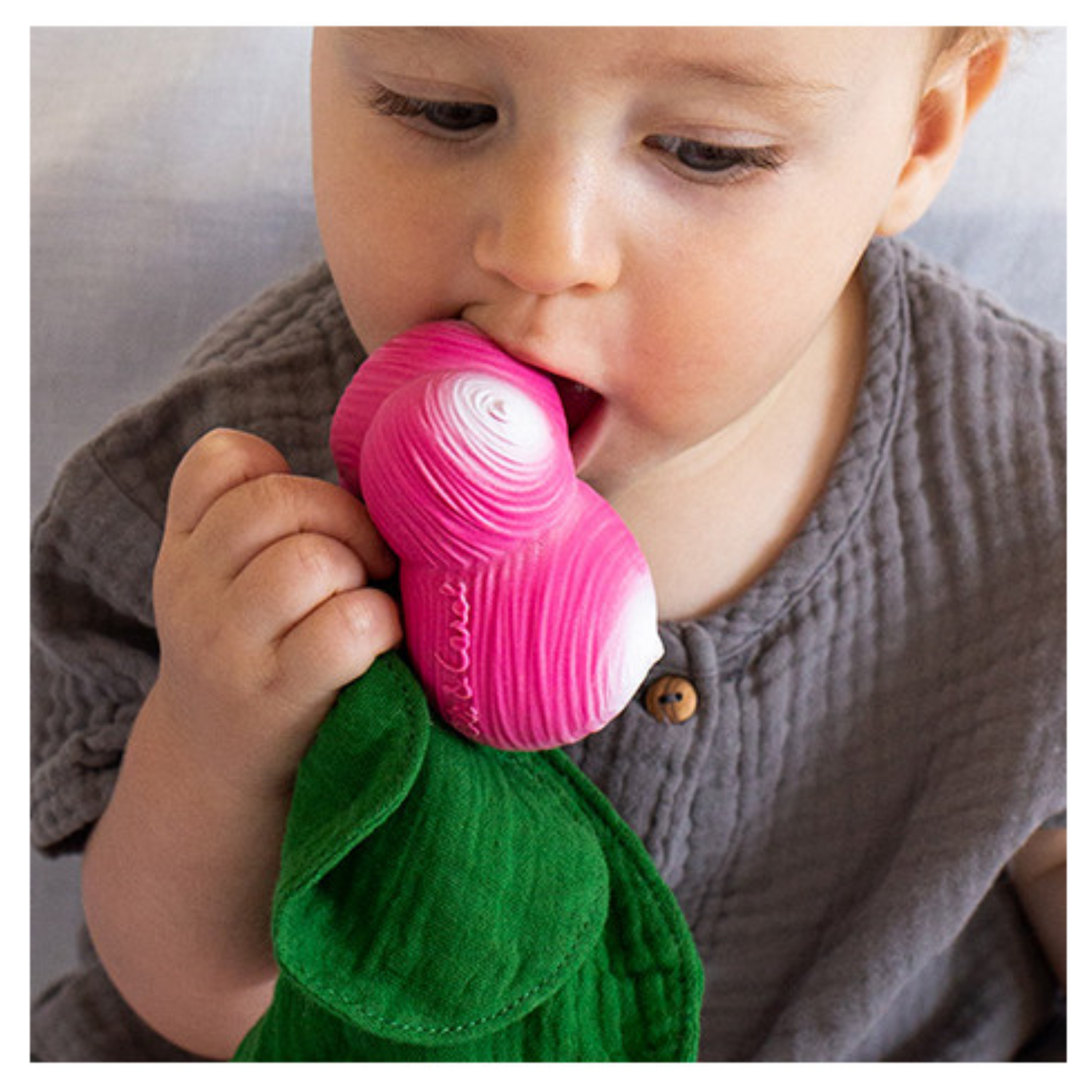 Ramona the Radish chew toy and rattle