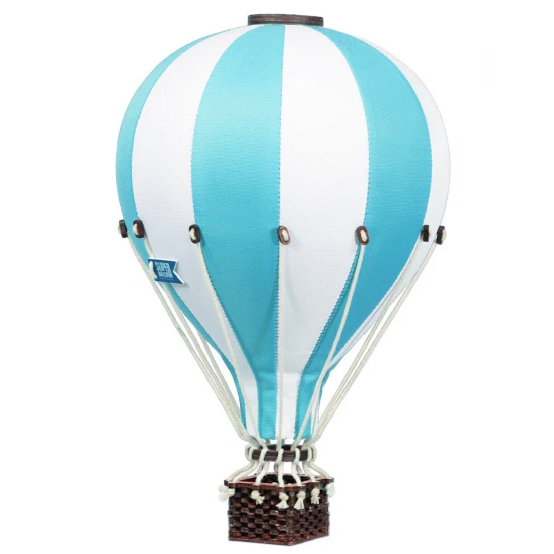 Super Balloon oro balionas - White | Cyan Blue