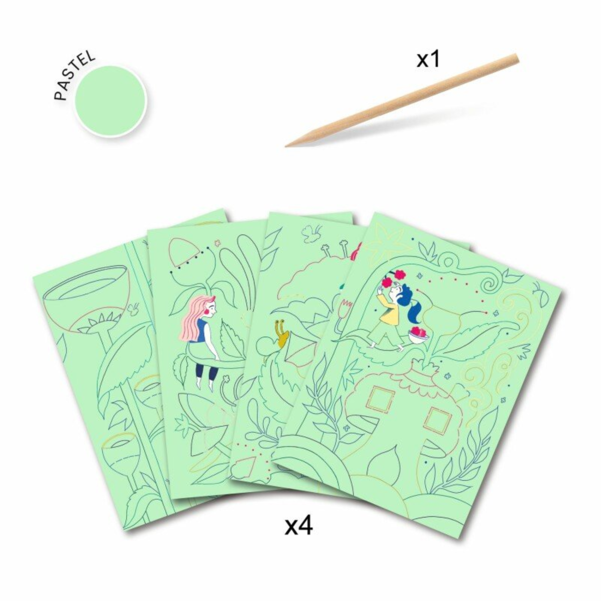 Scratch-off cards - Fantasy garden