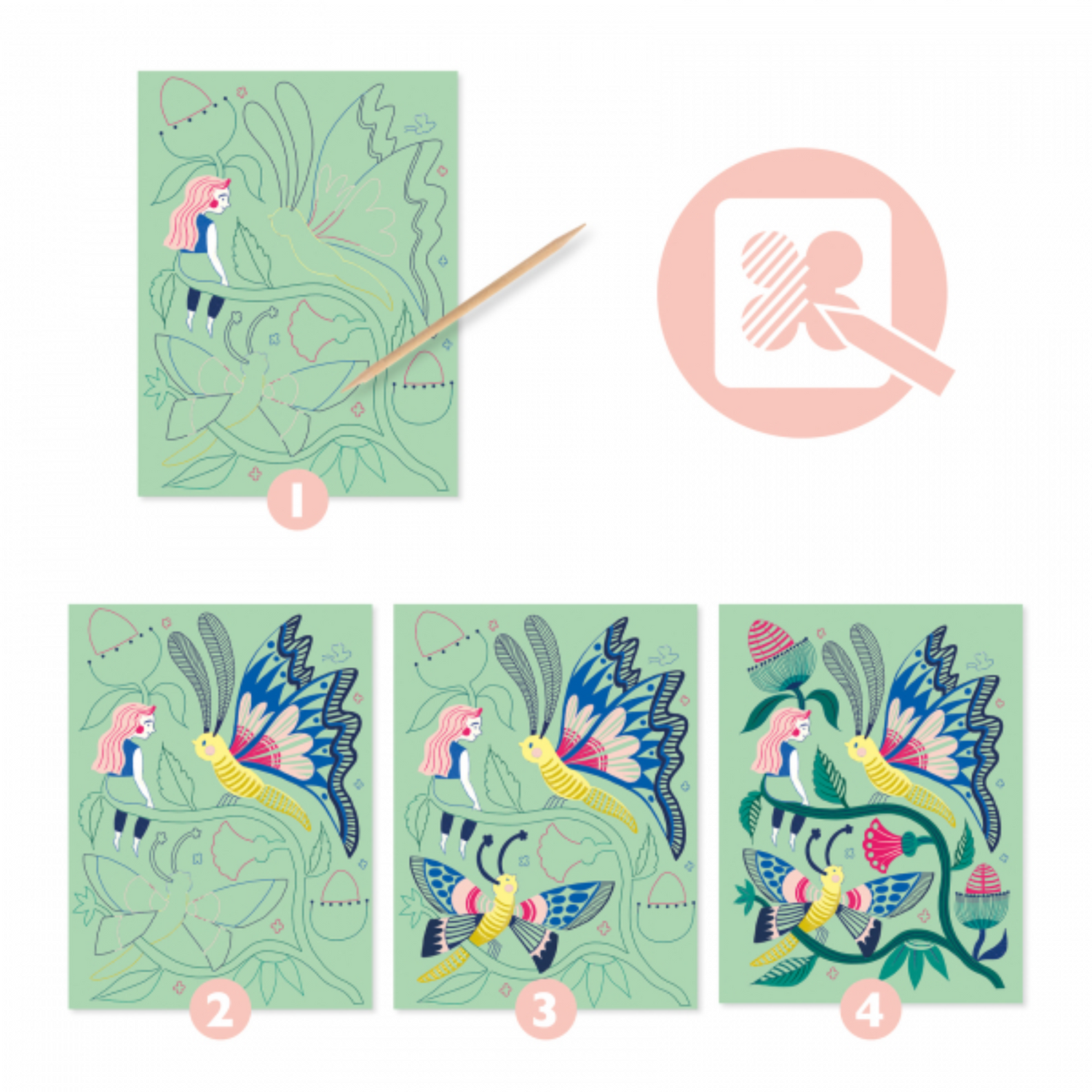 Scratch-off cards - Fantasy garden