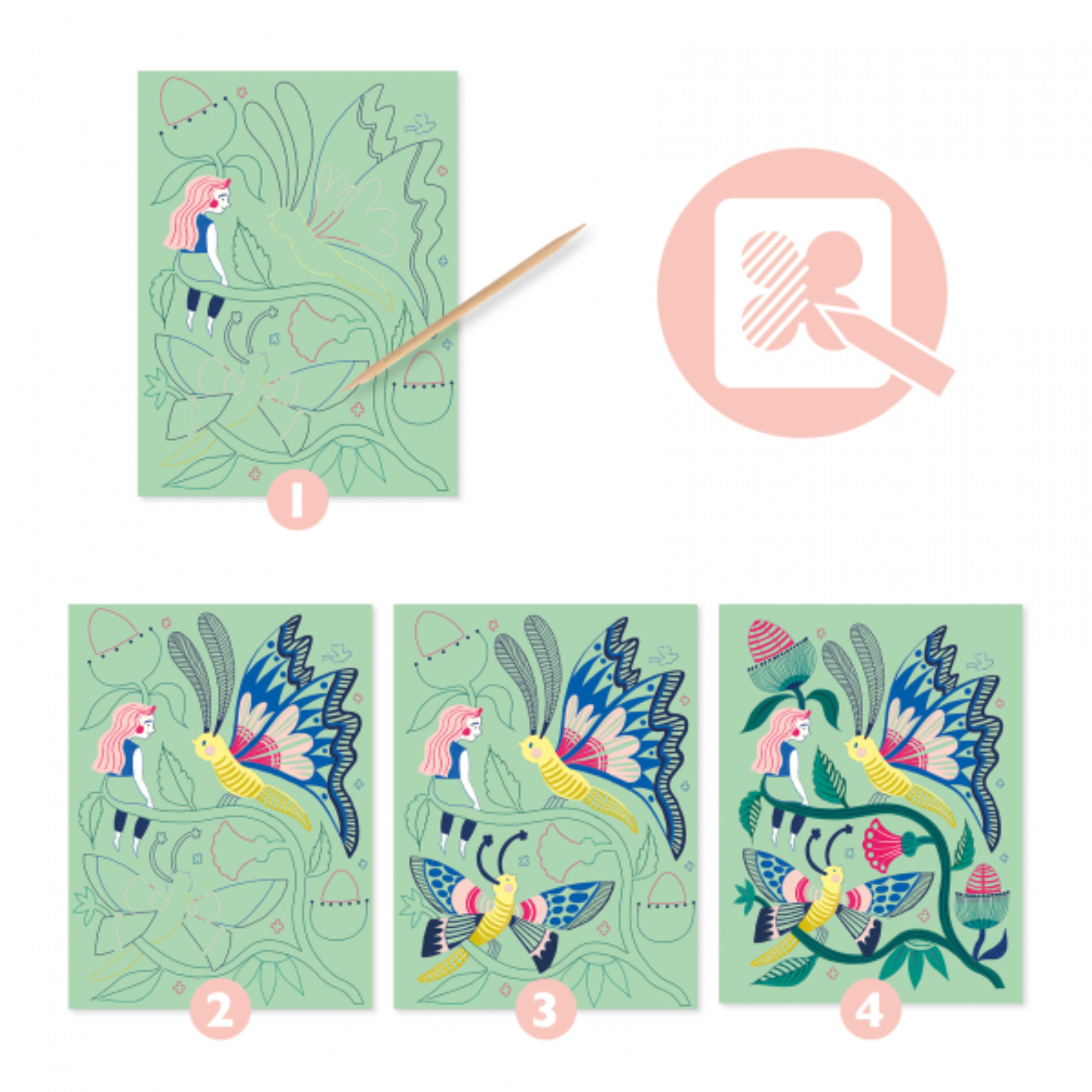 Scratch-off cards - Fantasy garden
