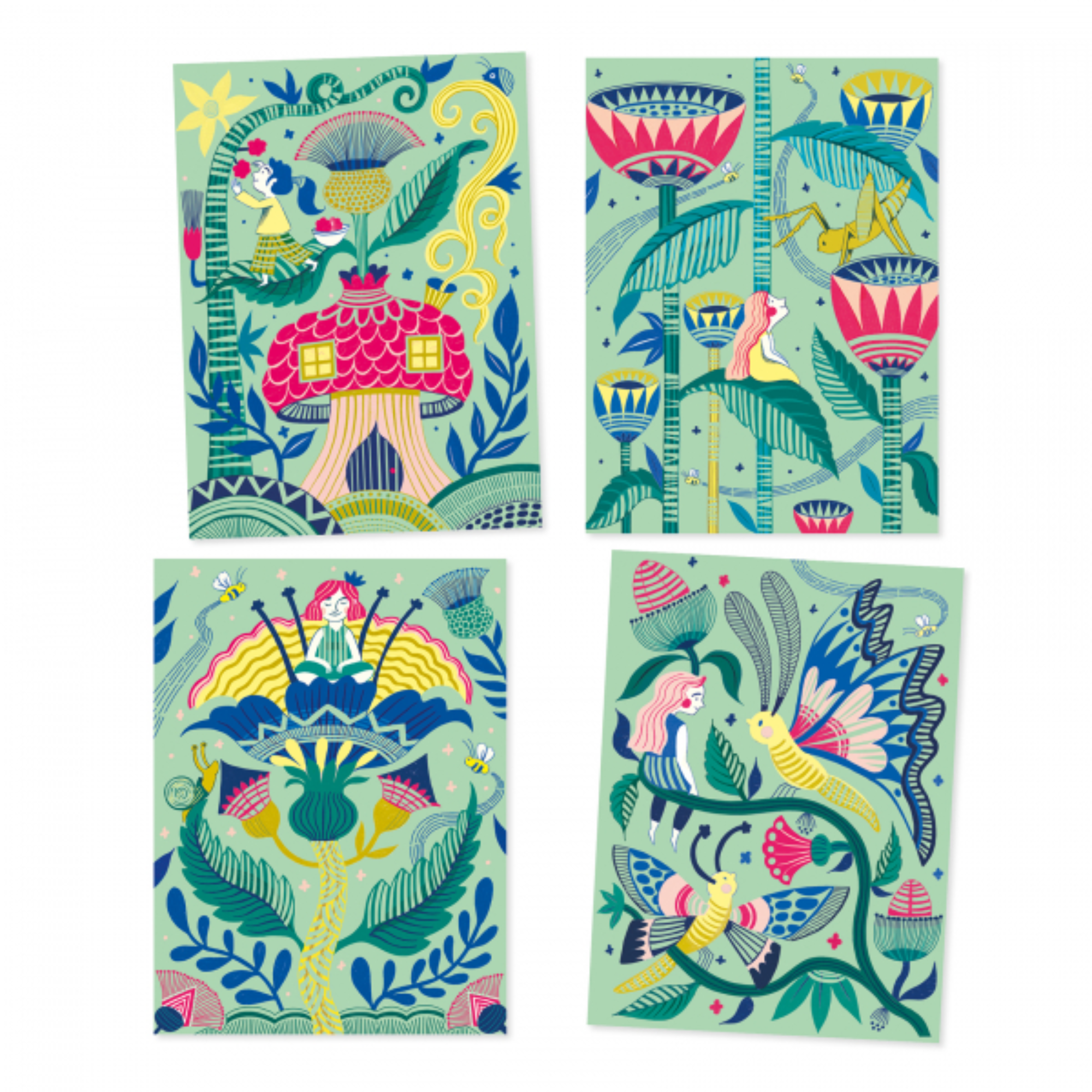 Scratch-off cards - Fantasy garden