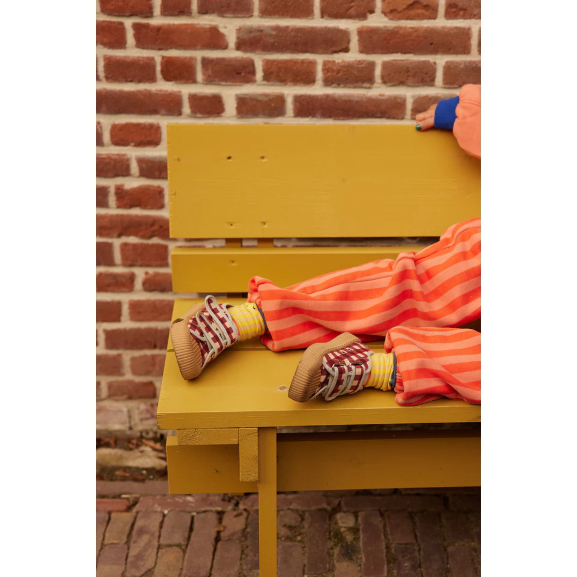 Kojinės - submarine yellow + coral pink
