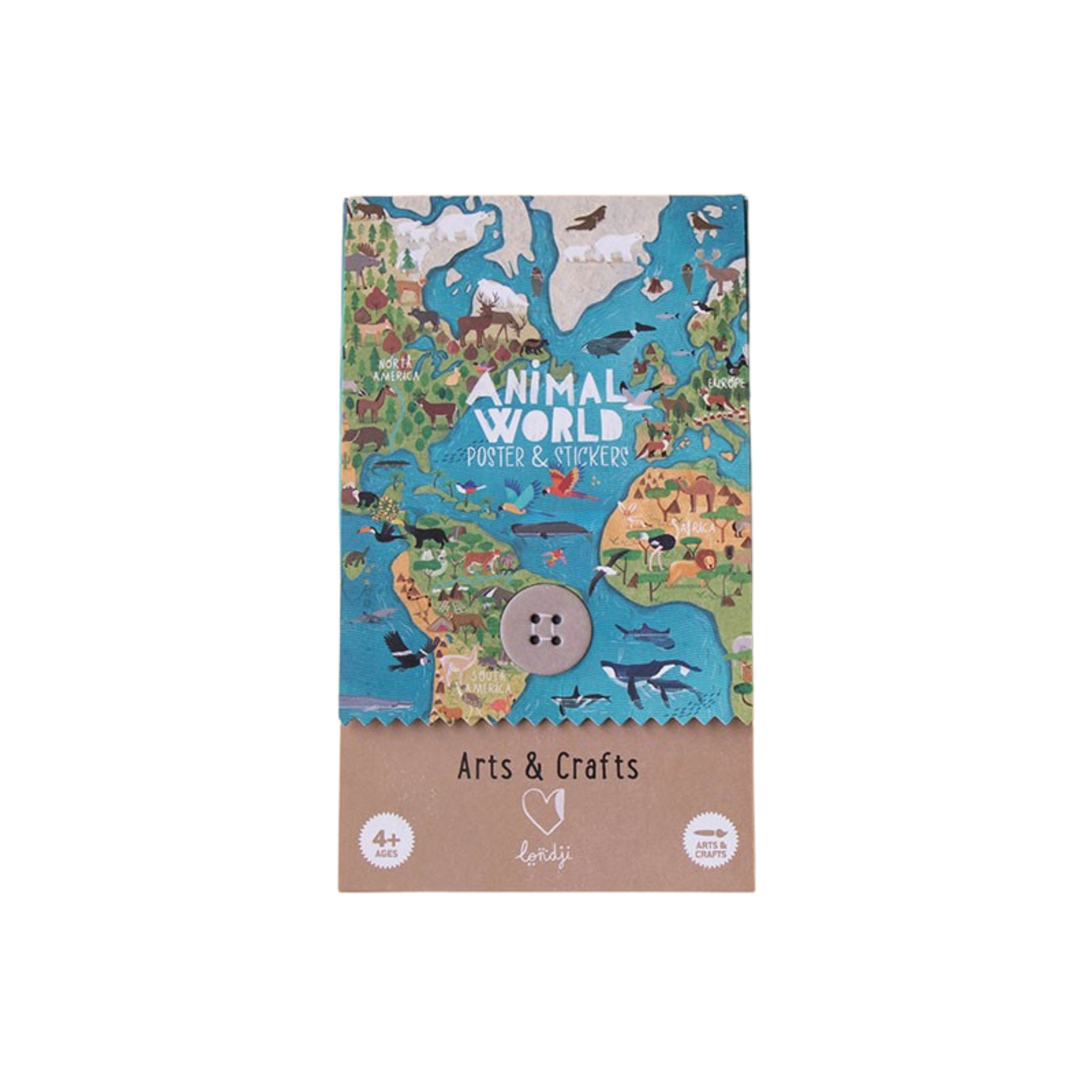 Plakatas su lipdukais - Animal world