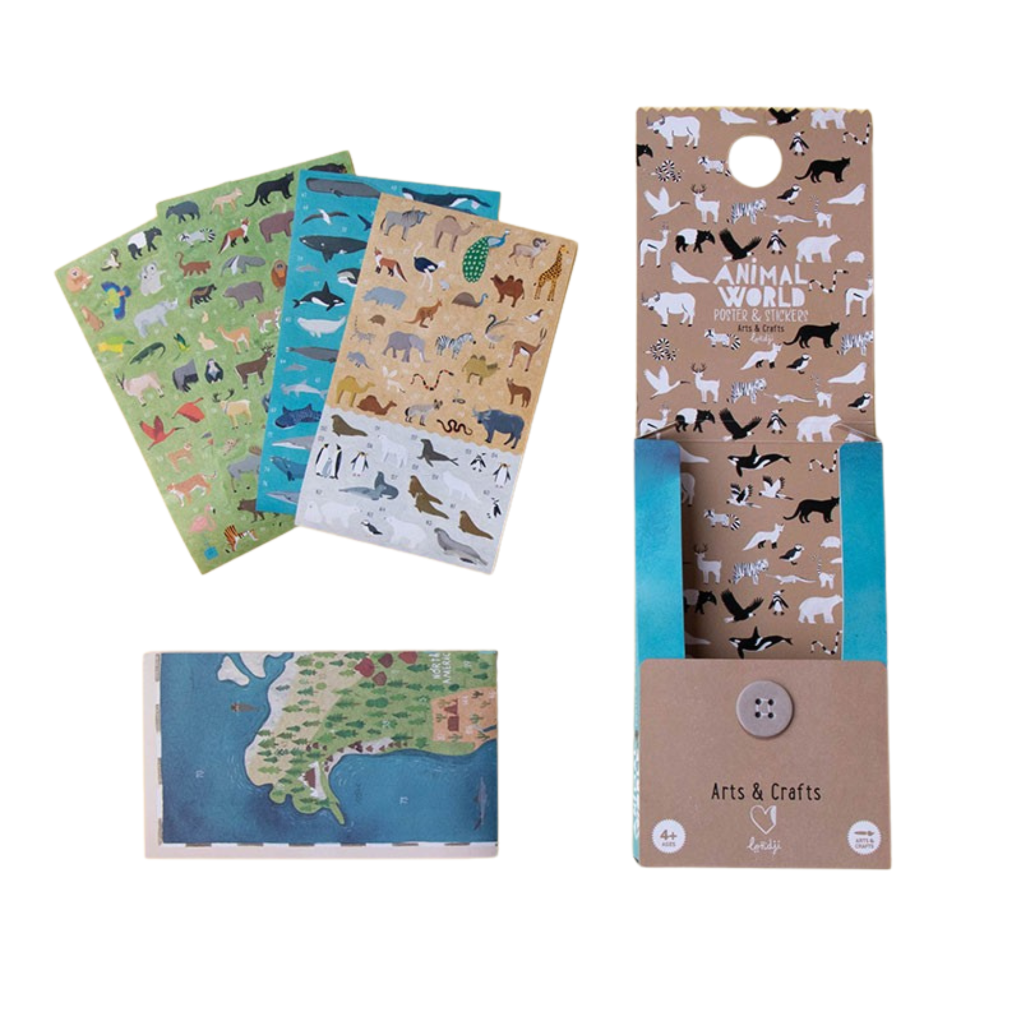Plakatas su lipdukais - Animal world