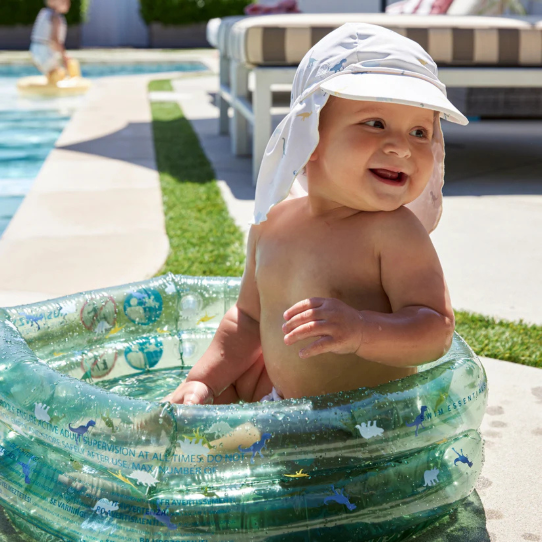 Swimming cap with neck protection - Dino