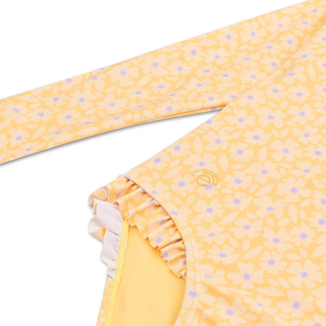 Long-sleeved swimsuit - Yellow Flowers