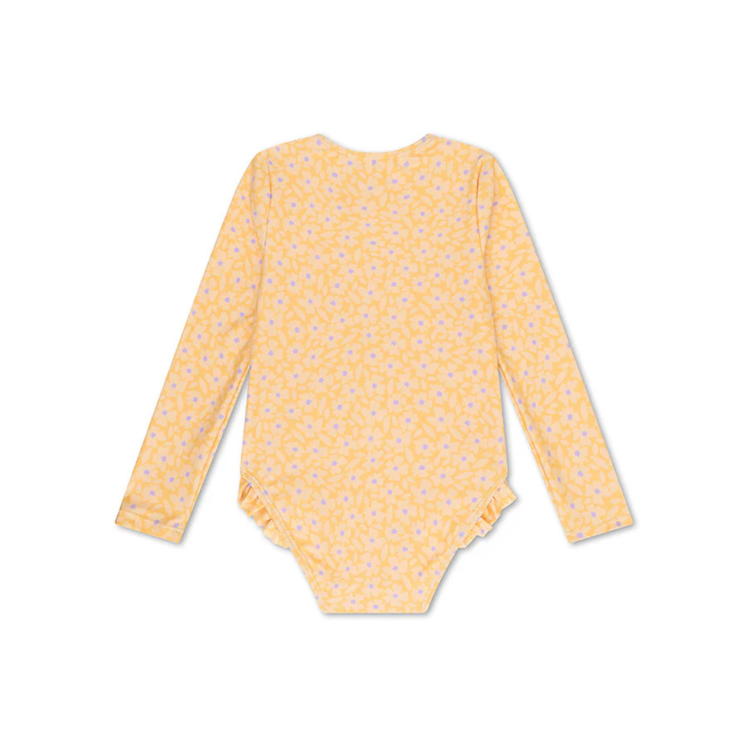 Long-sleeved swimsuit - Yellow Flowers