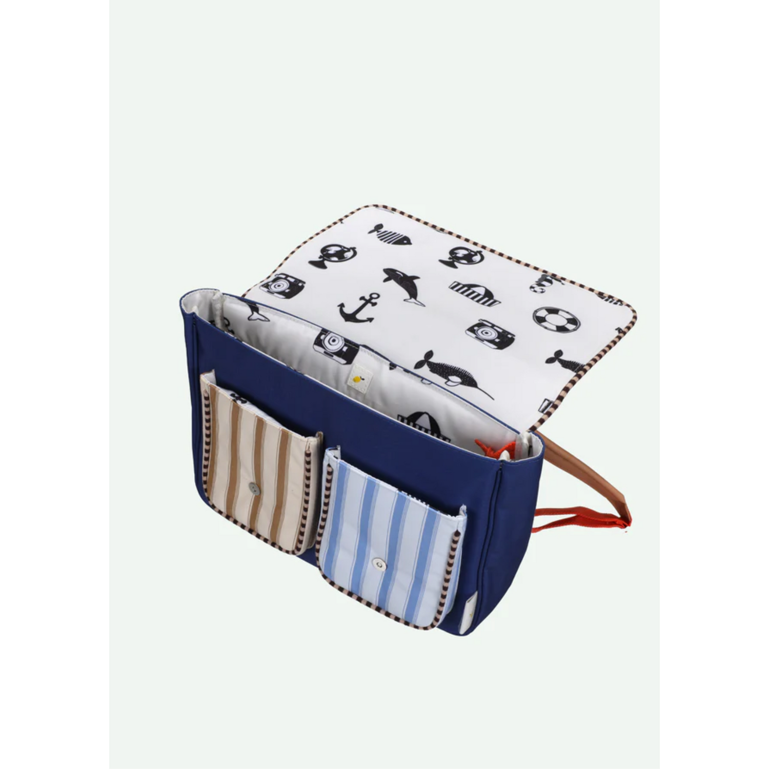 Mokyklinis portfelis - jane beige + ned blue