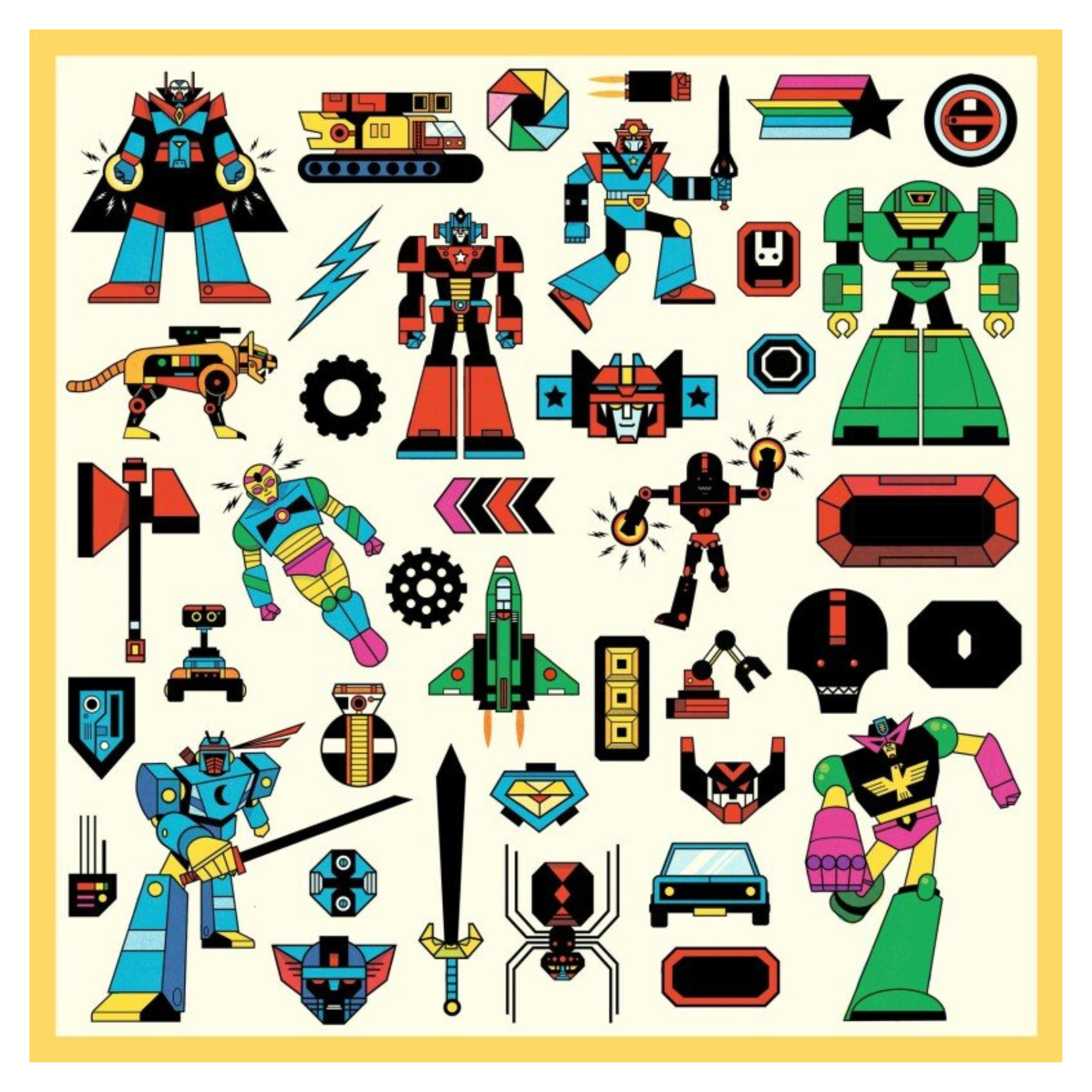 Lipdukų rinkinys - Robots