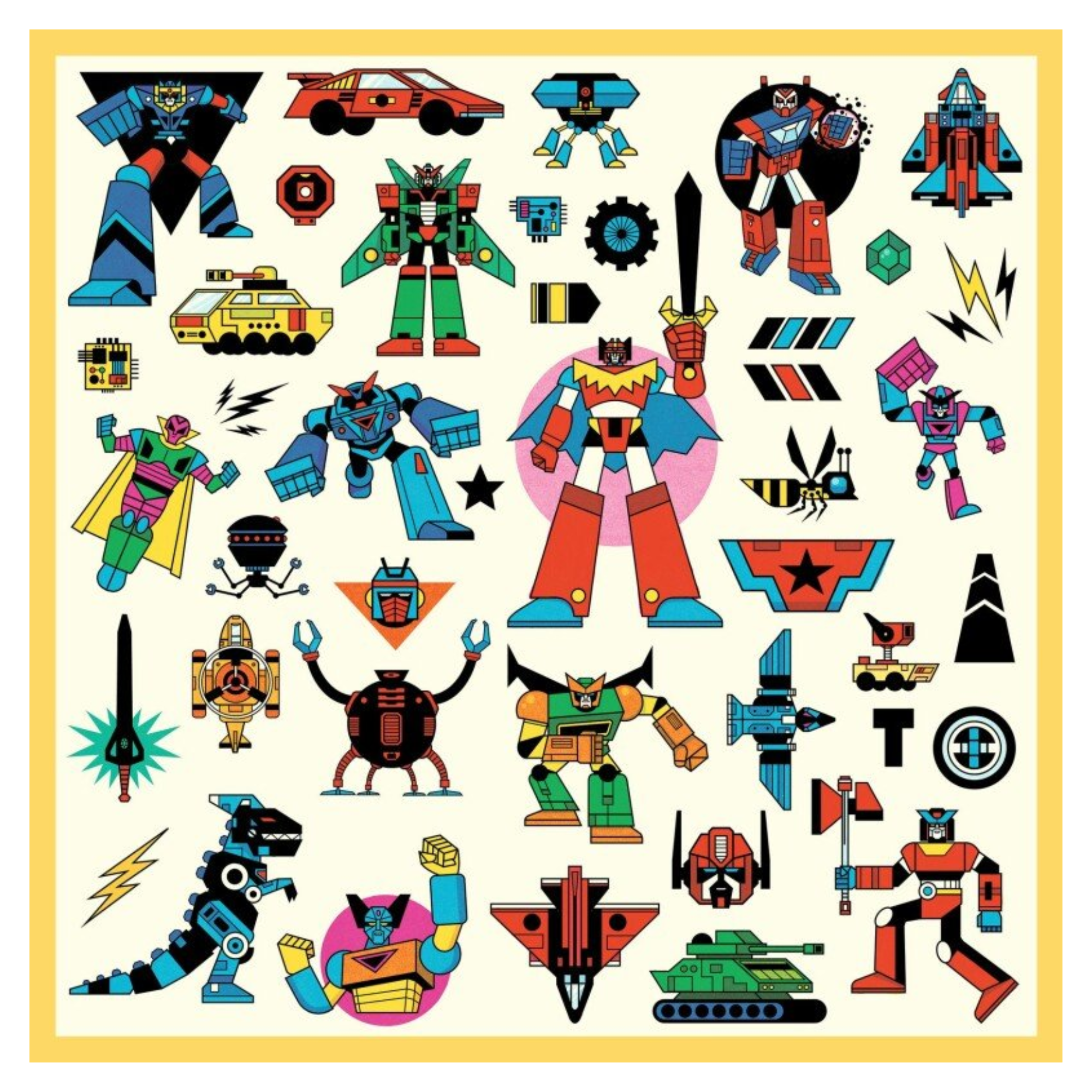 Lipdukų rinkinys - Robots