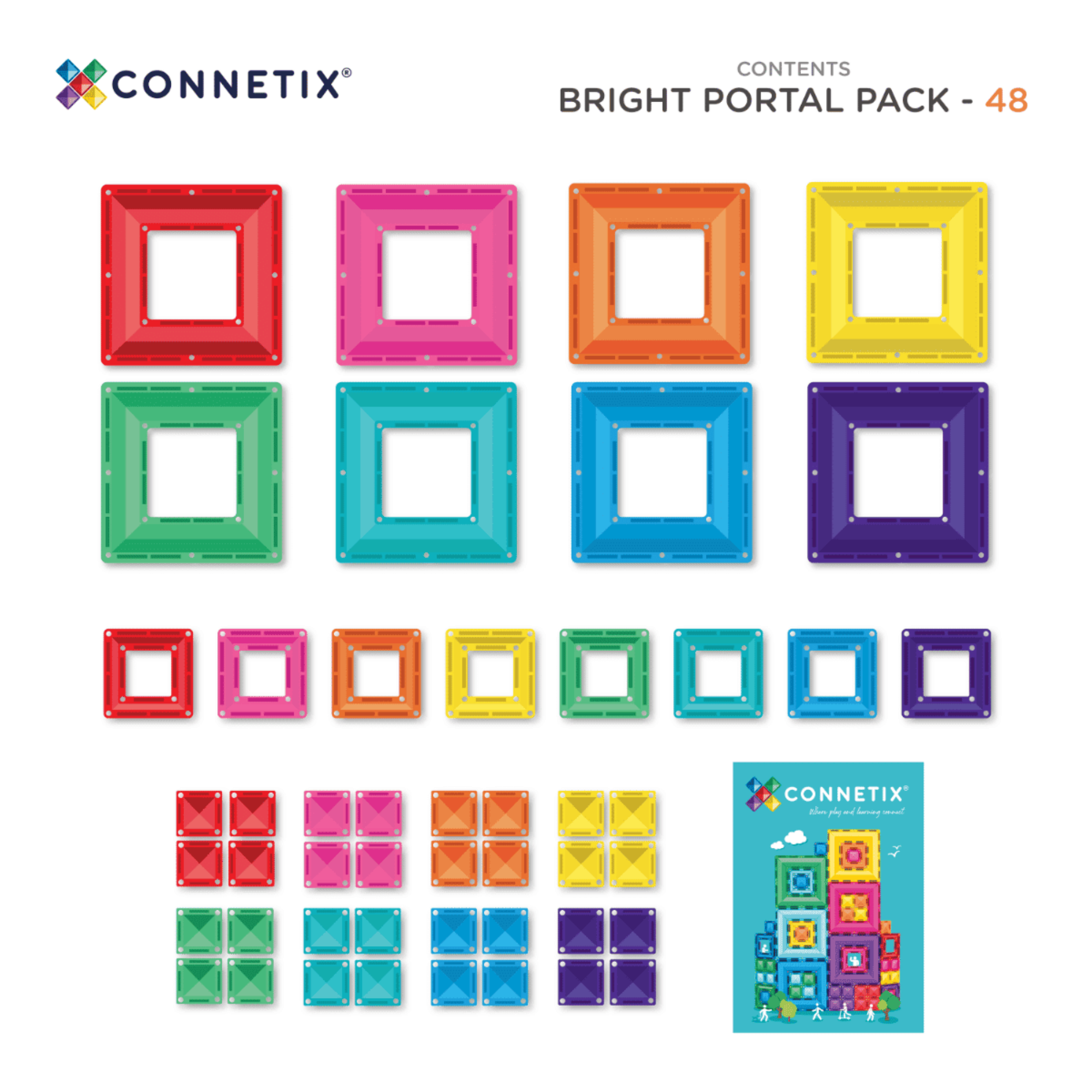 48 dalių magnetinis konstruktorius - Bright Portal Pack