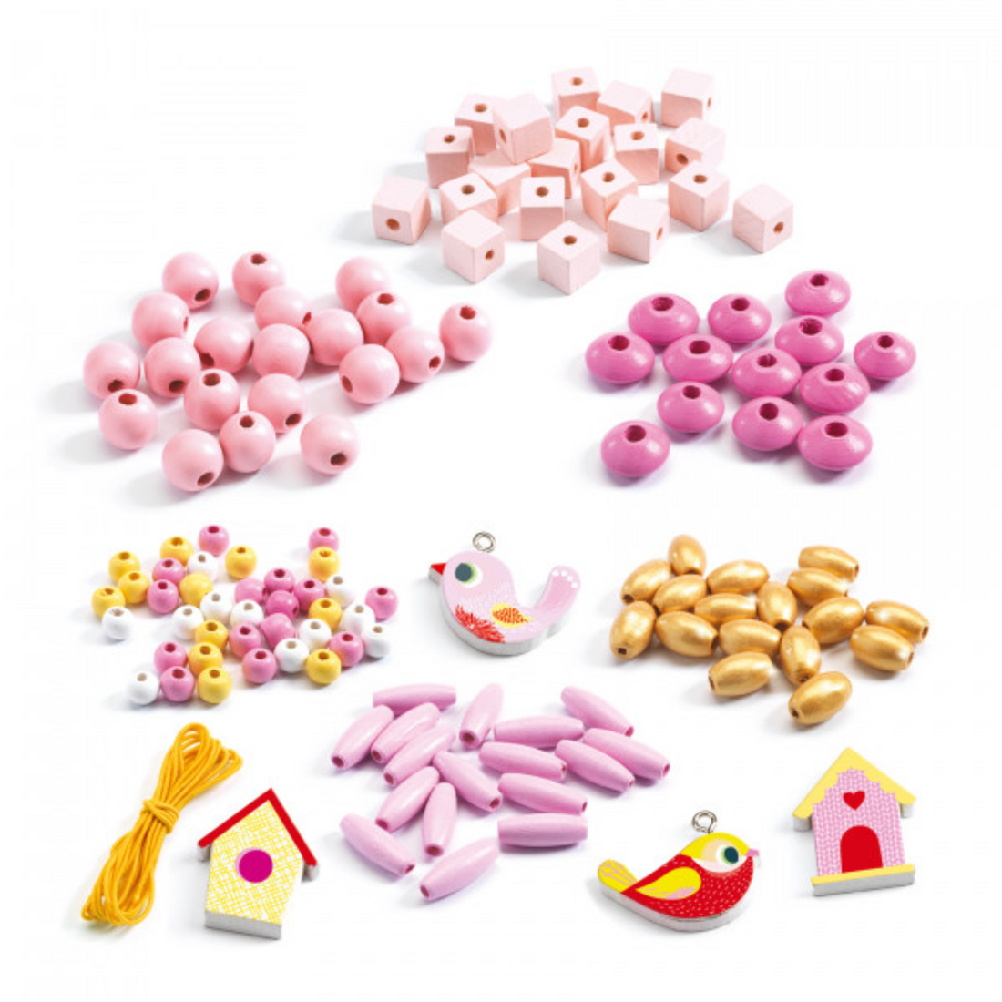 Mediniai karoliukai - Birds