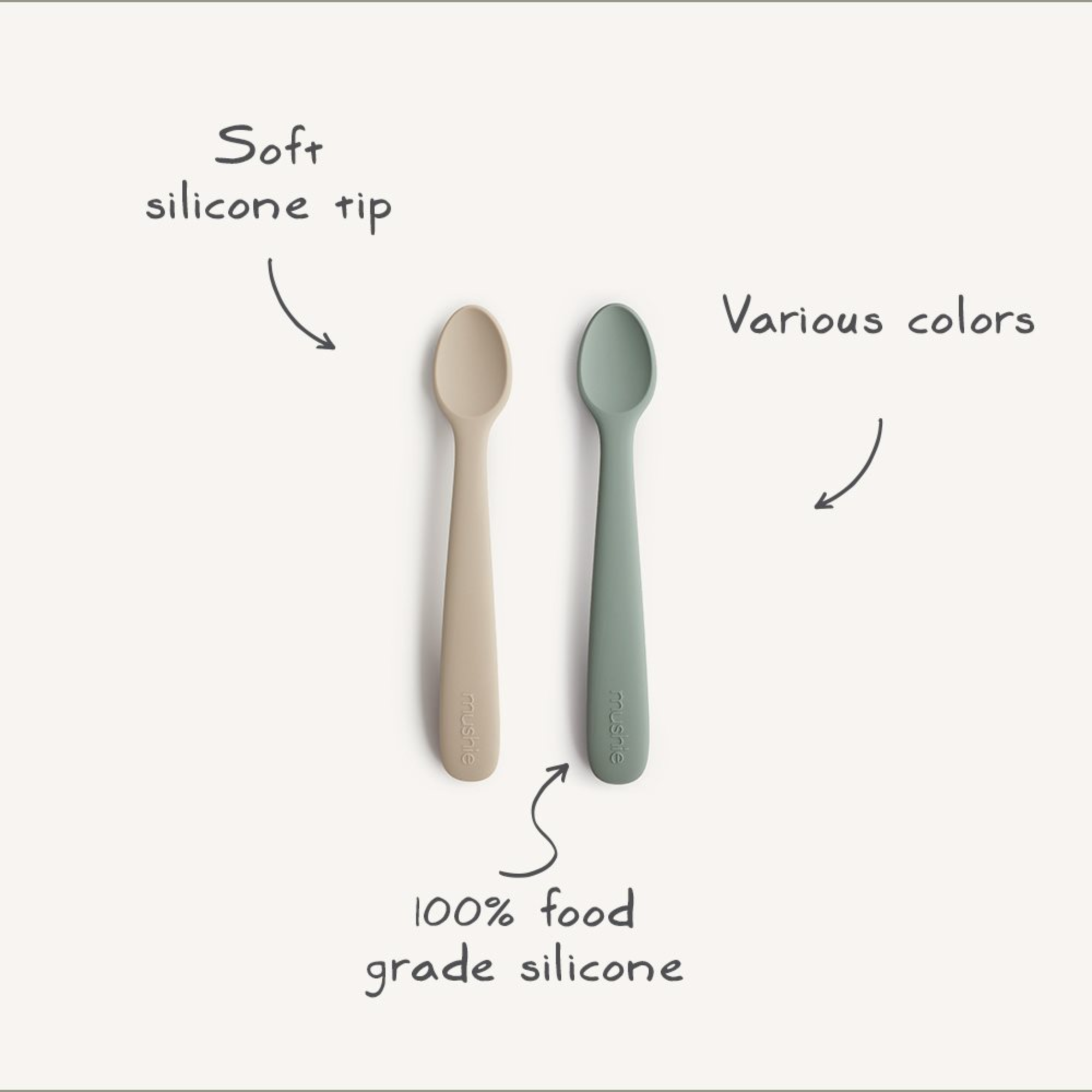 Silicone spoon set - Blue/Shifting Sand