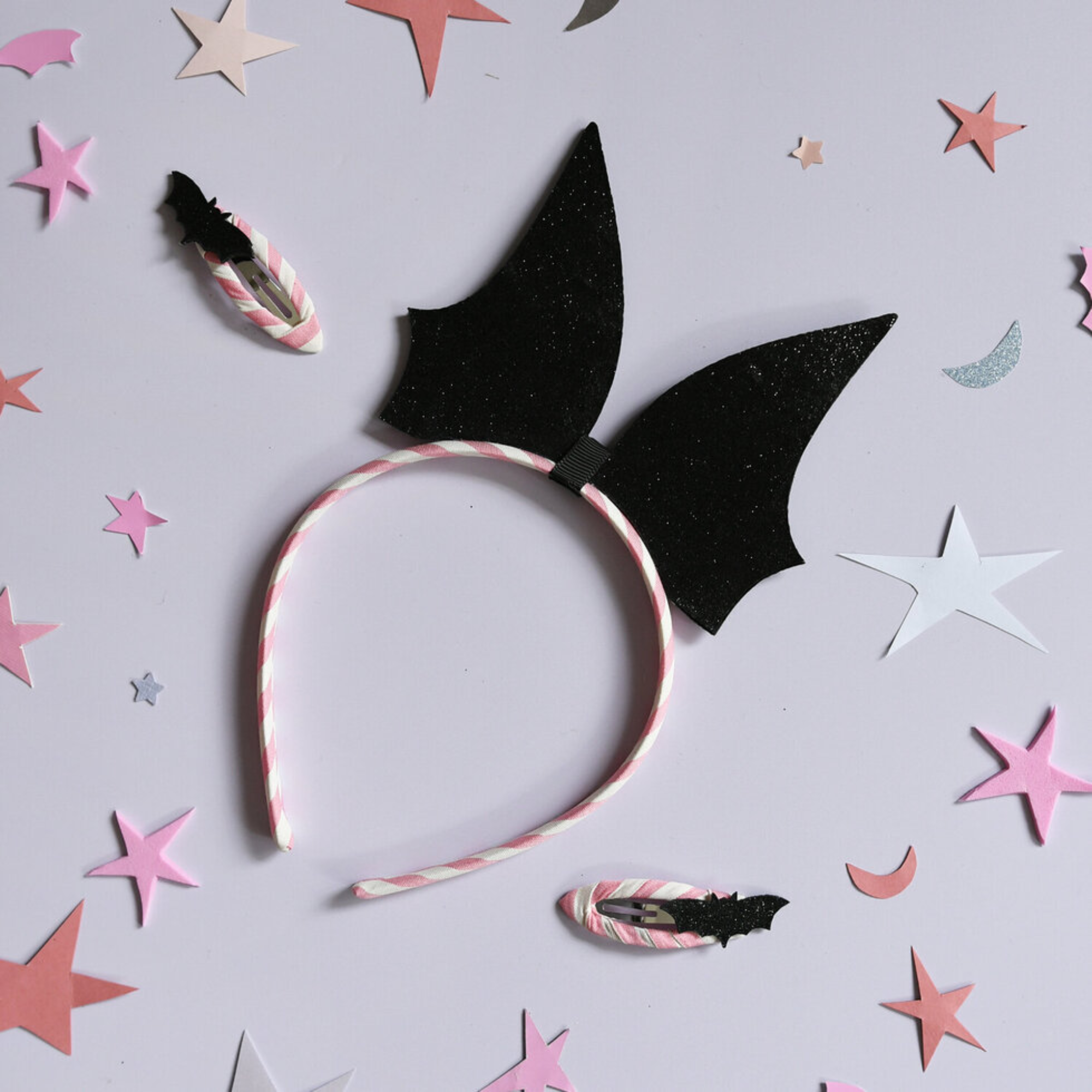 Plaukų segtukai - Glitter Bat