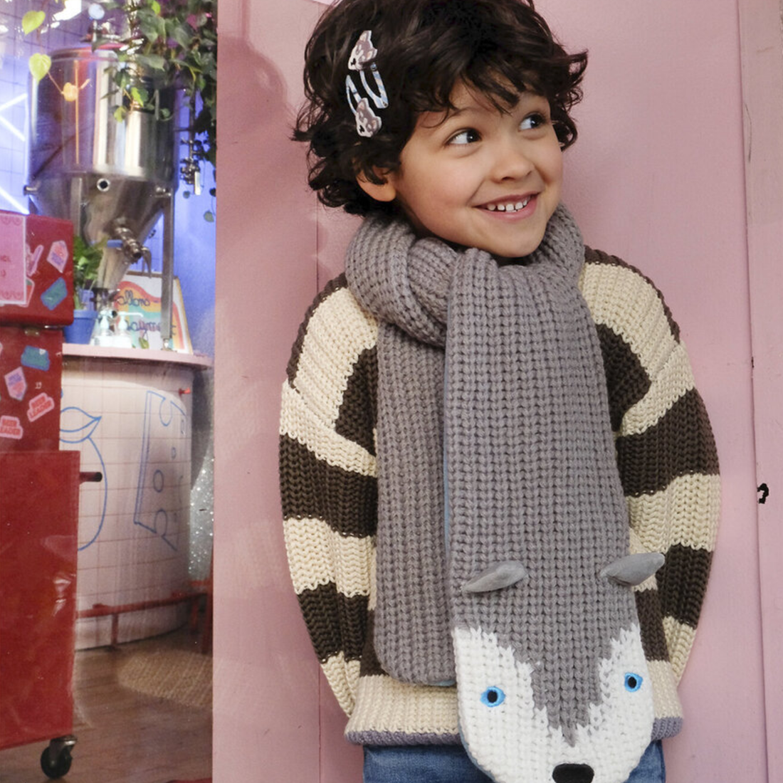 Megztas šalikas - Husky Dog