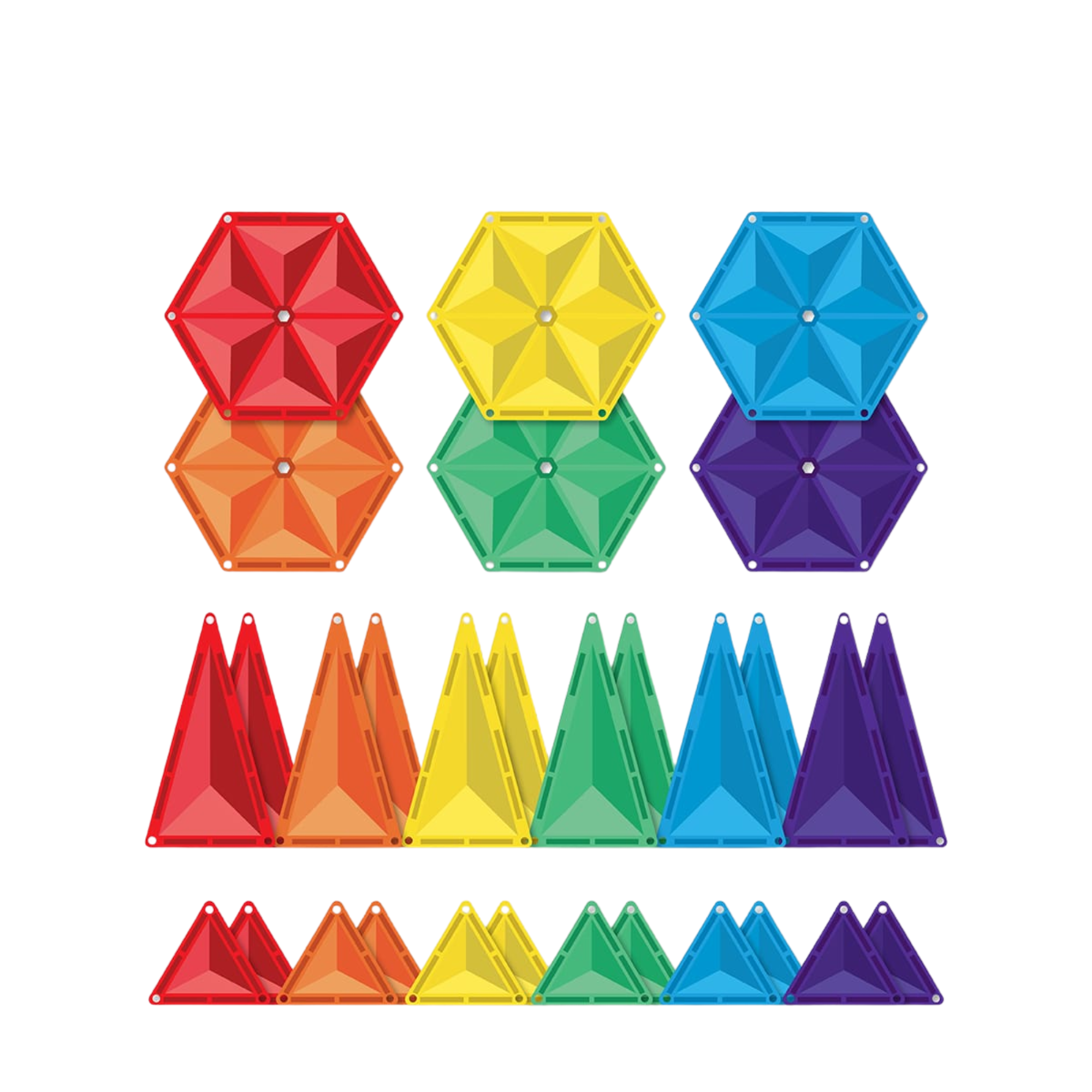 30 dalių magnetinis konstruktorius - Rainbow Geometry Pack