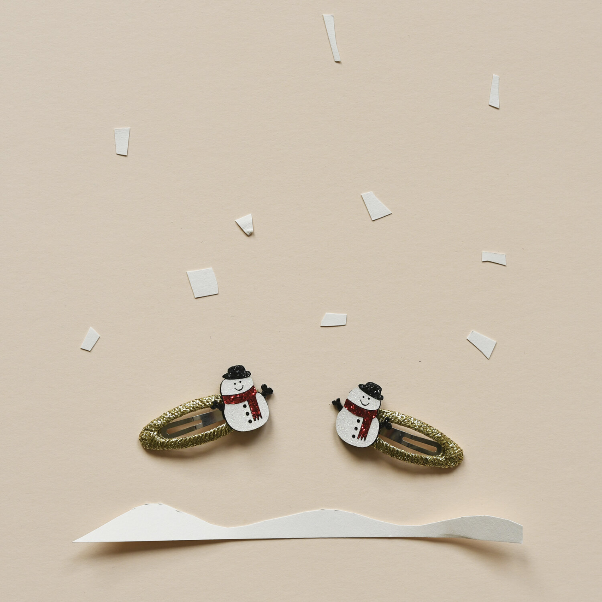 Plaukų segtukai - Snowman Glitter