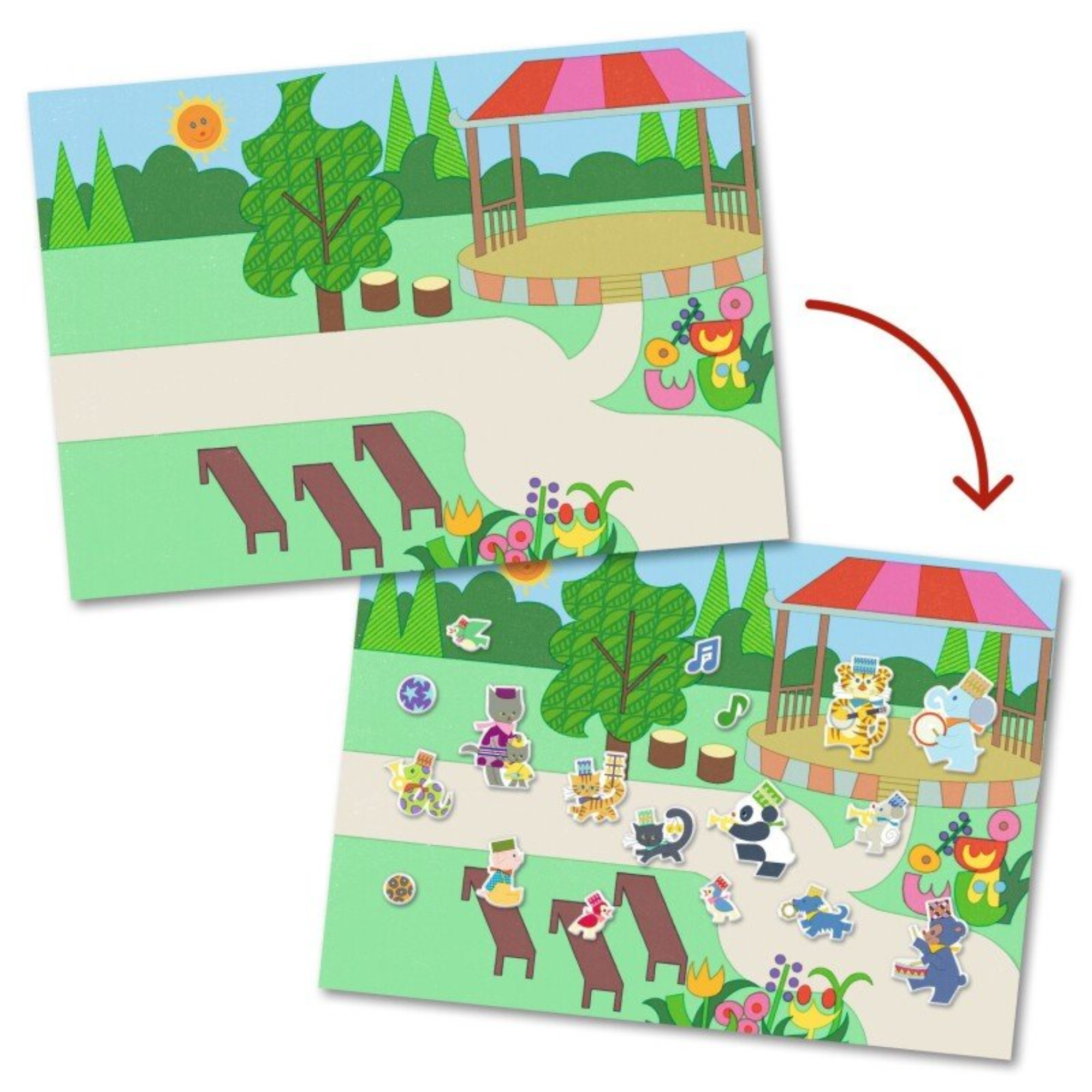 Djeco reusable stickers - Animals