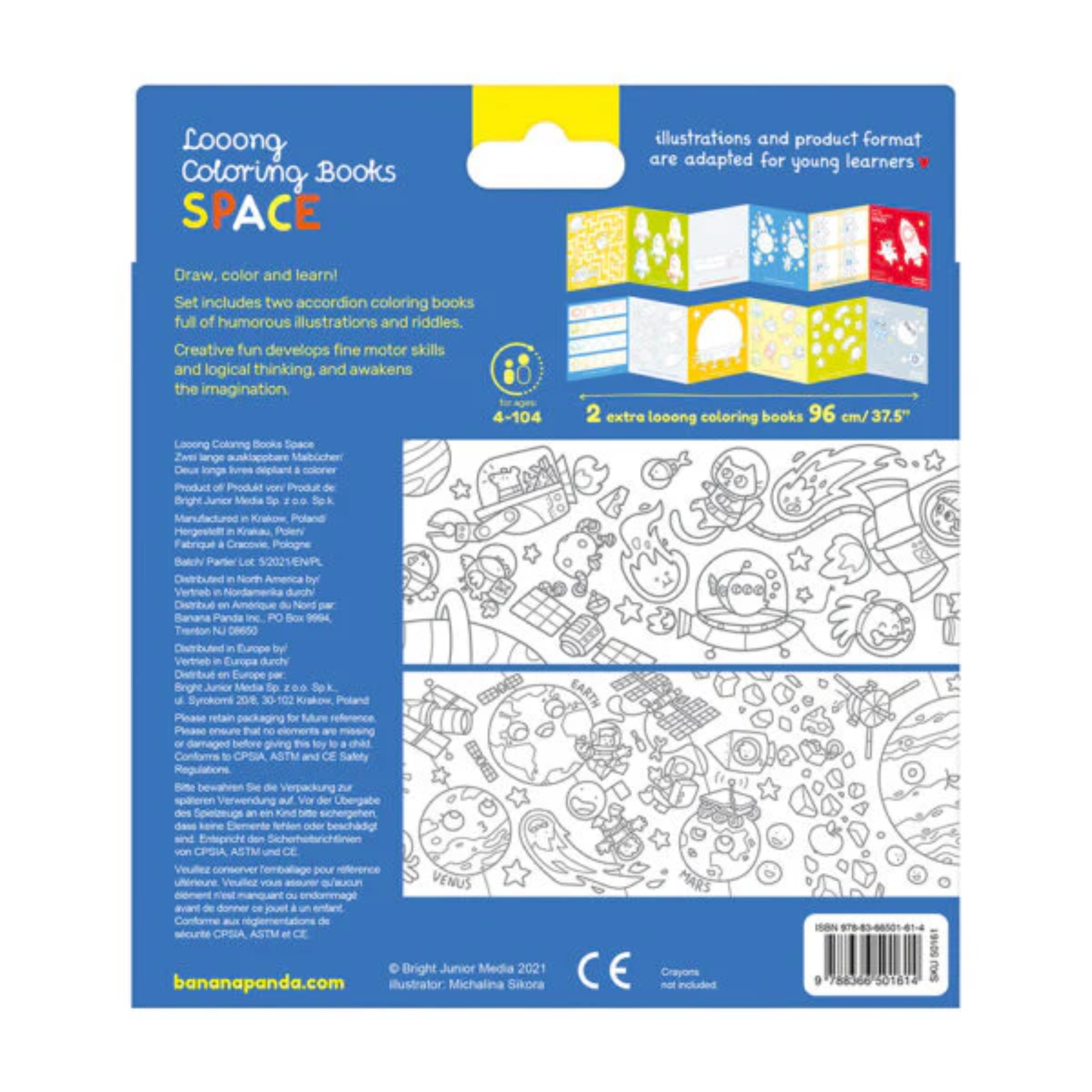 Spalvinimo knyga I Love Coloring Space