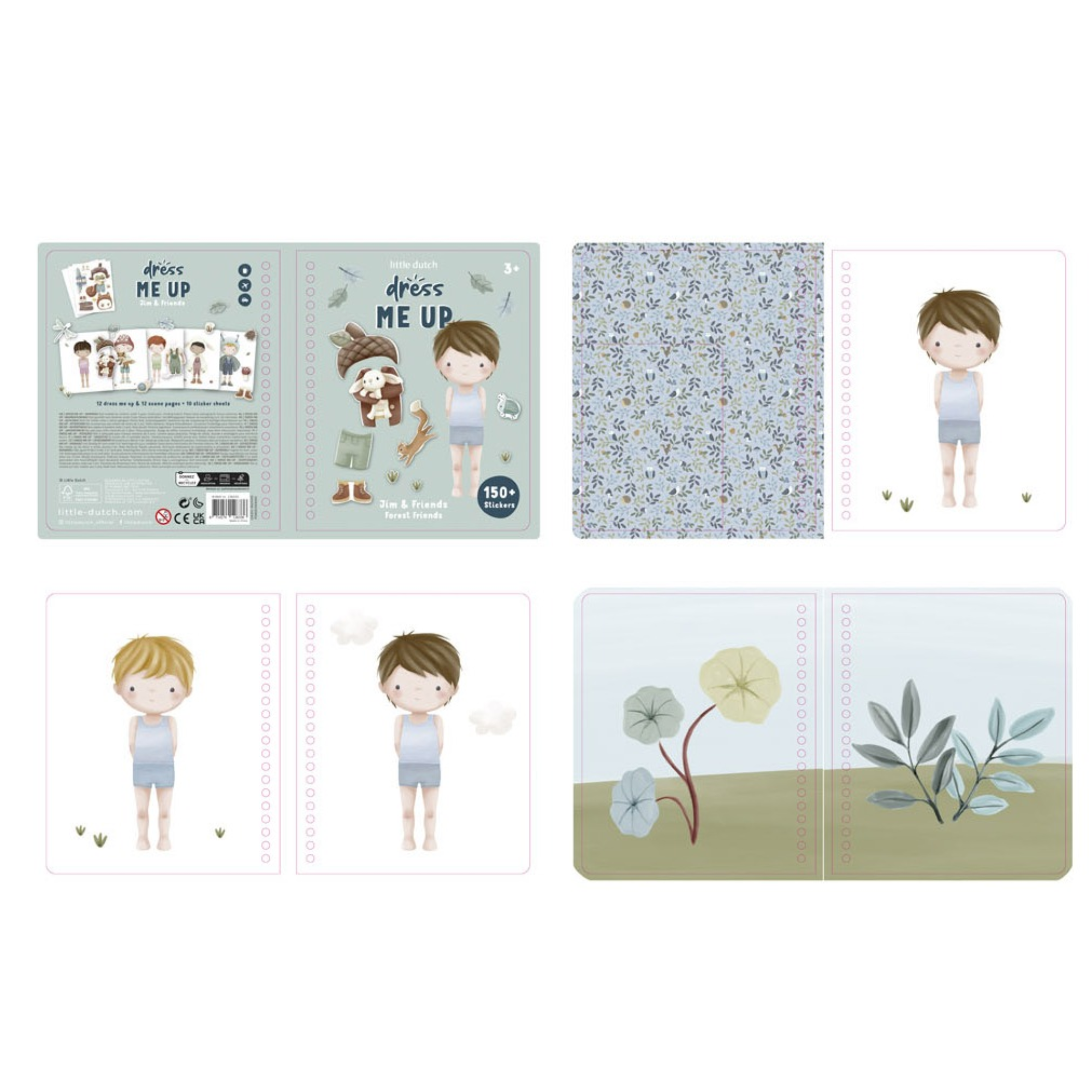Daugkartiniai lipdukai - Dress up Jim & Forest Friends
