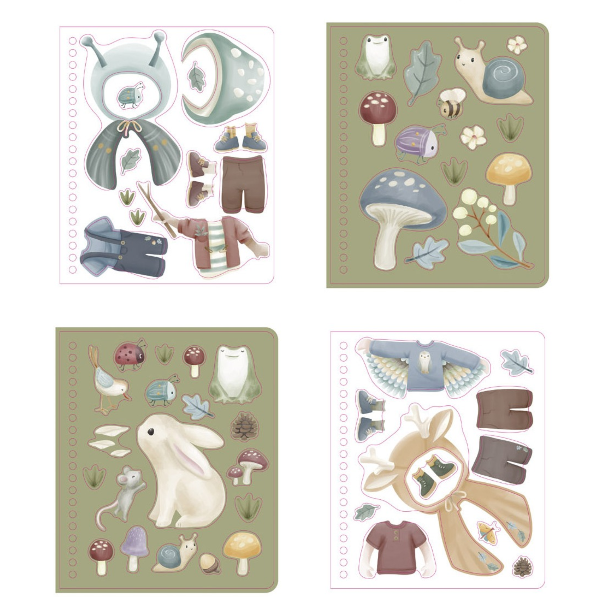 Daugkartiniai lipdukai - Dress up Jim & Forest Friends