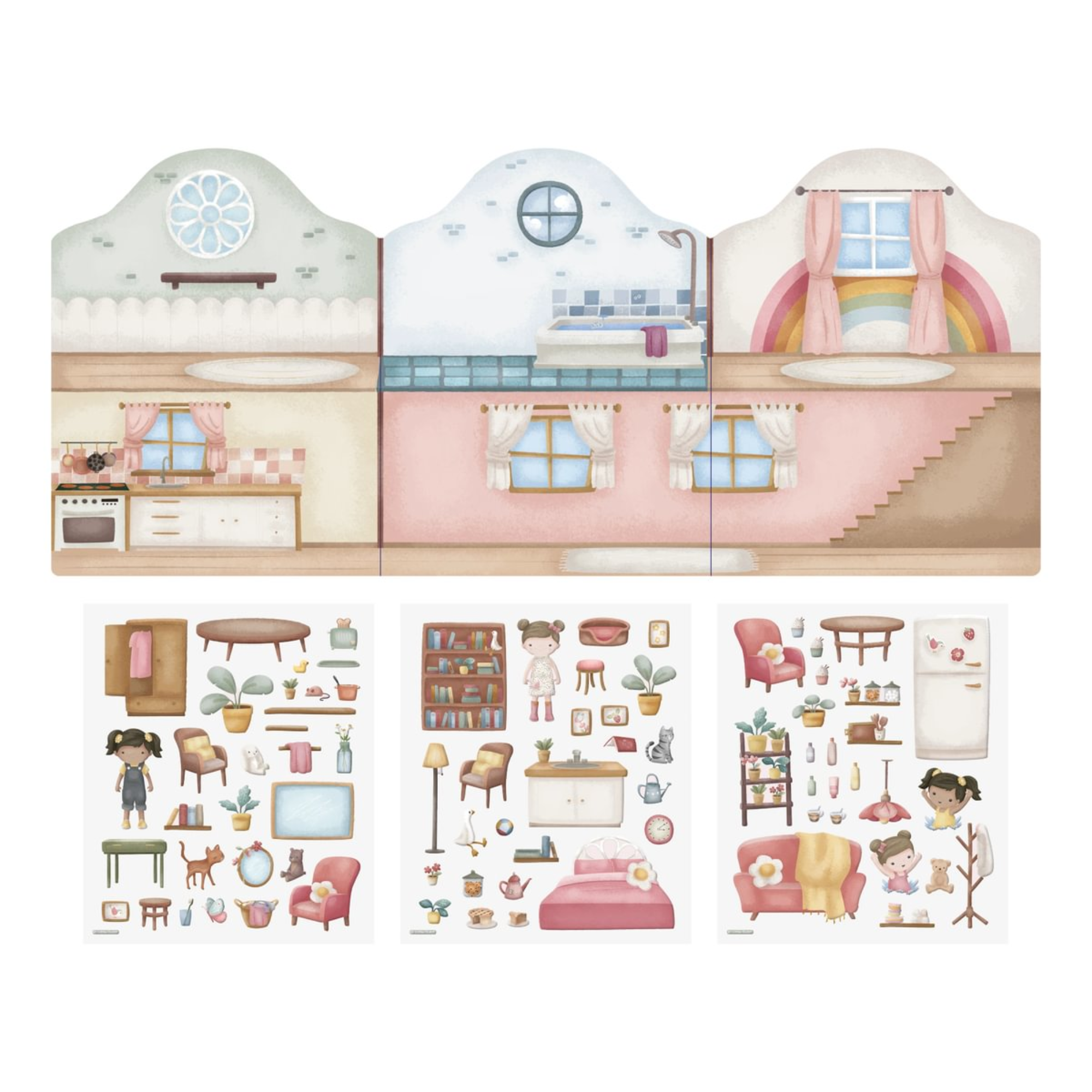 Daugkartiniai lipdukai - Rosa & Friends