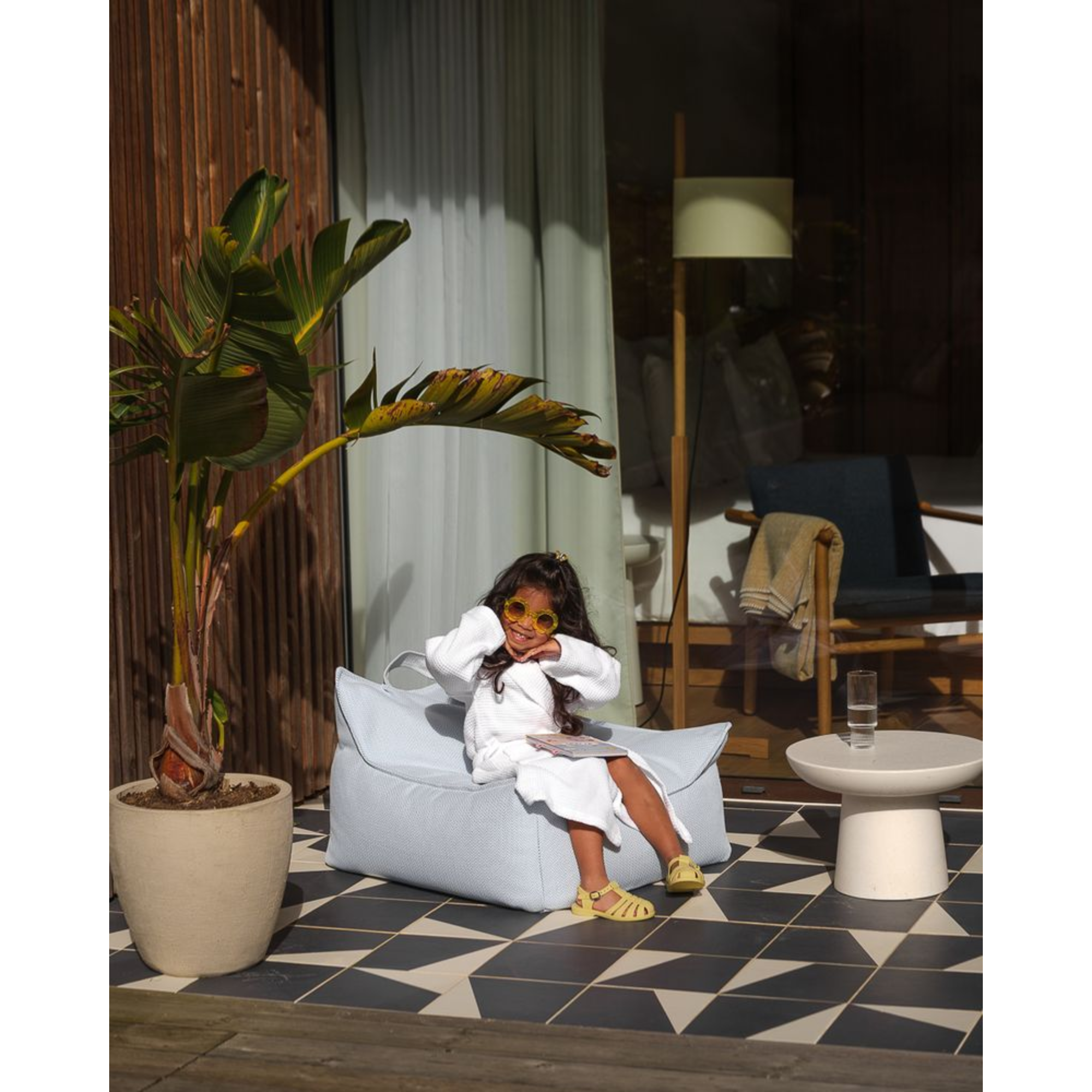 Lauko sėdmaišio ir pufo rinkinys - Azure