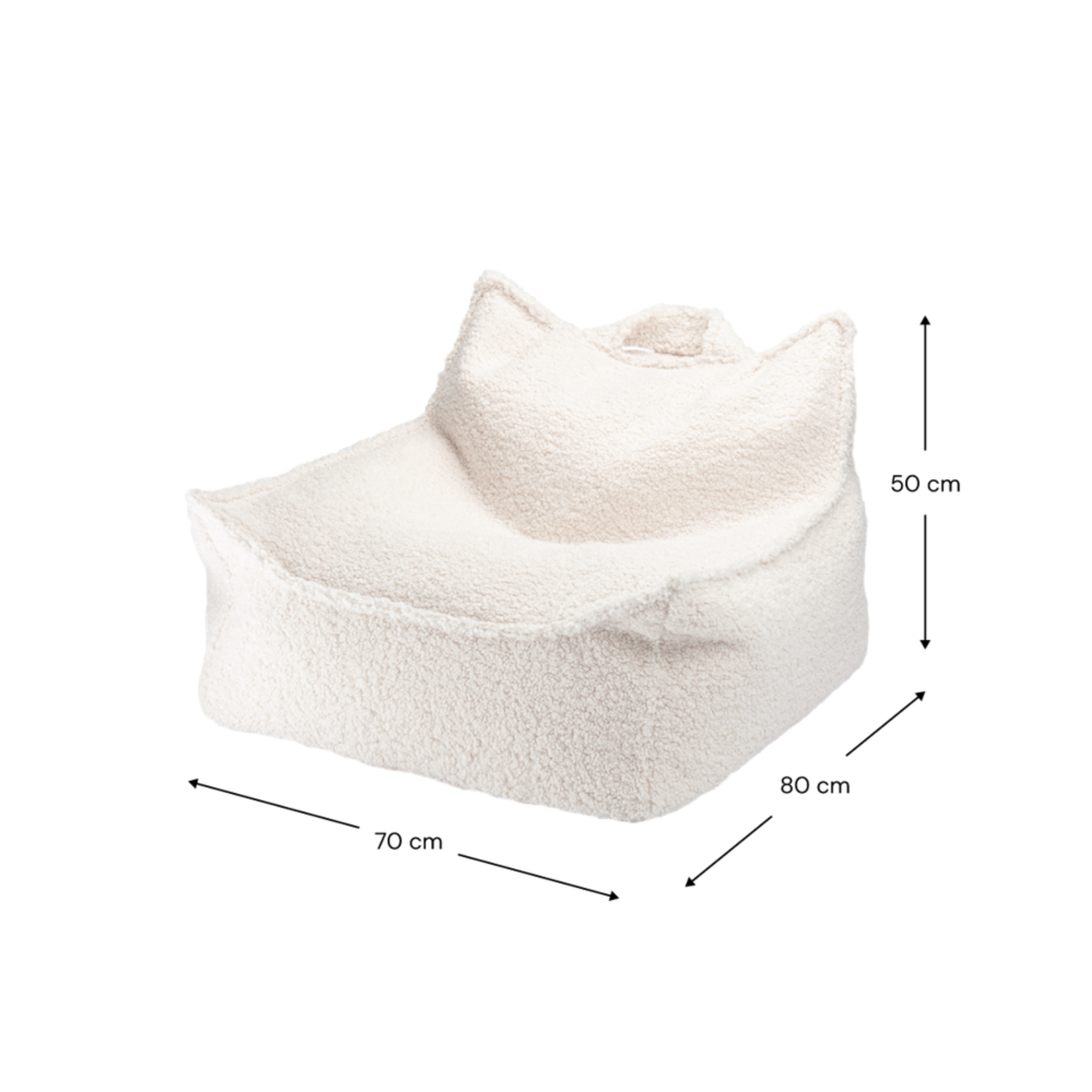 Sėdmaišio ir pufo rinkinys - Cream White