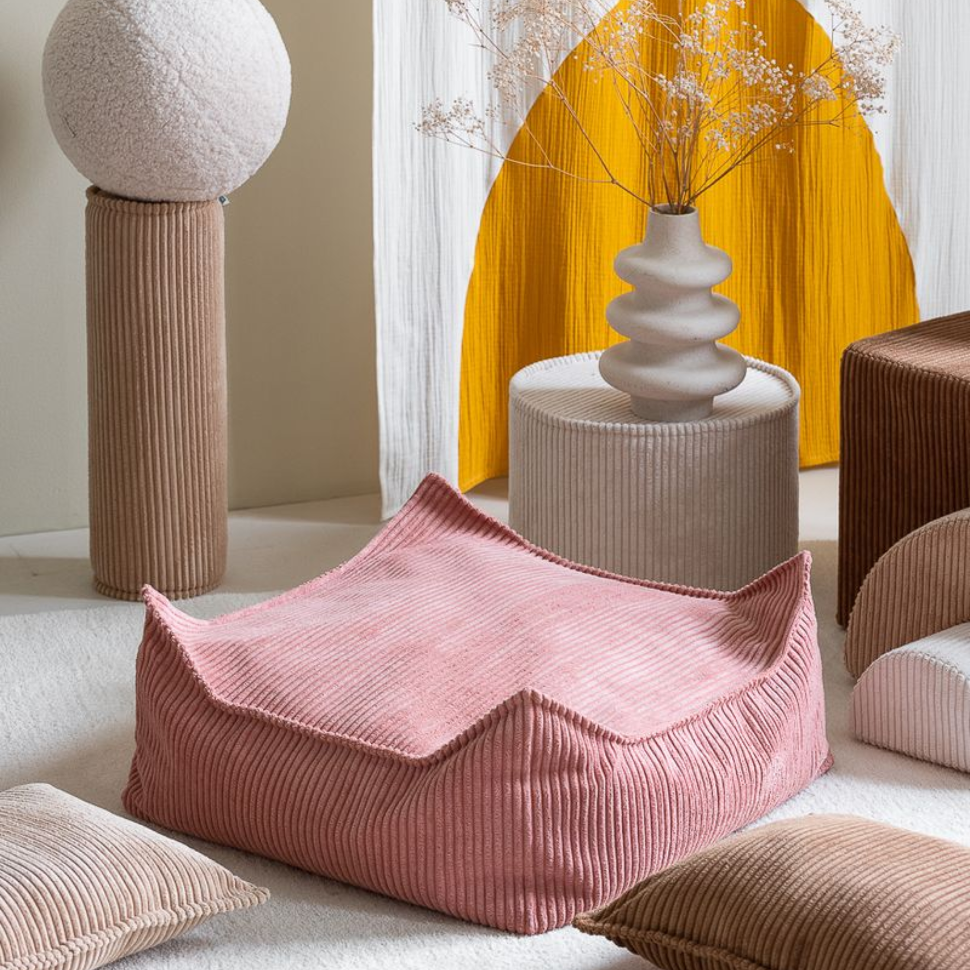 Sėdmaišio pufas - Pink Mousse