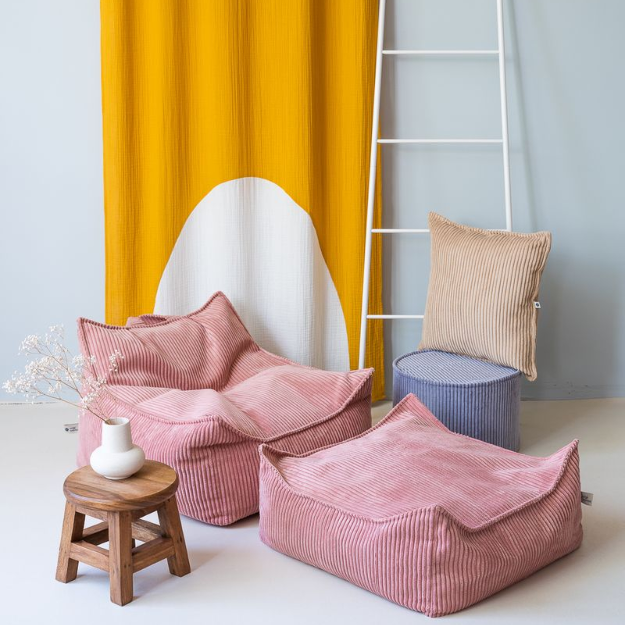 Sėdmaišio pufas - Pink Mousse