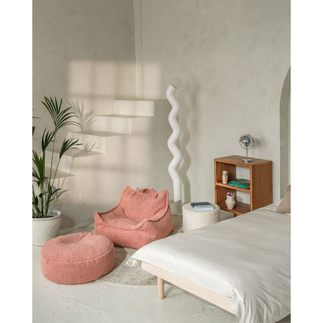 Bear sėdmaišio ir pufo rinkinys - Guava Pink