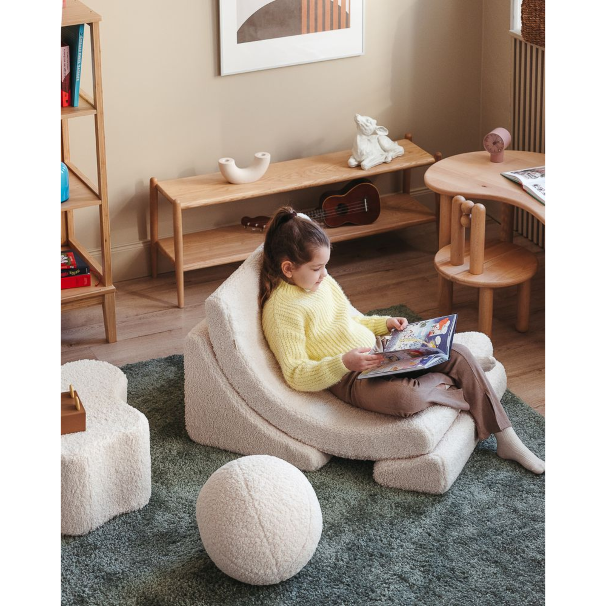 Moon trijų dalių fotelis - Cream White