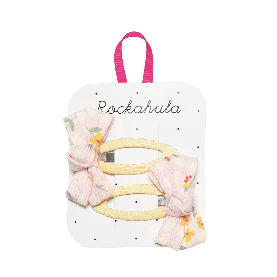 Plaukų segtukai - Buttercup Gingham Twisty Bow