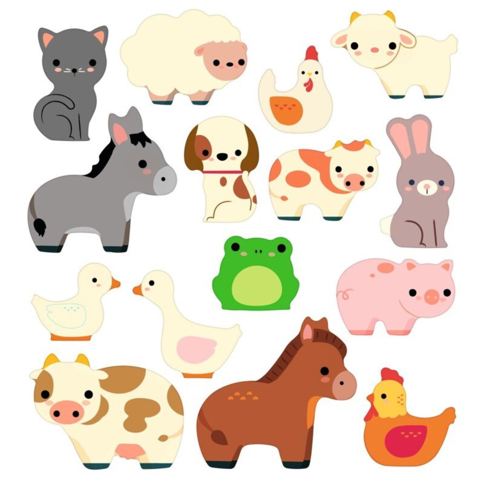 Daugkartiniai lipdukai - Farm Animals